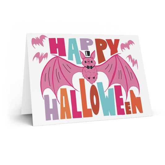 Happy Halloween Card/Pastel Halloween/October Greeting Card/Cute Halloween Card/Spooky Season/Fun Greeting Cards/Halloween Bat