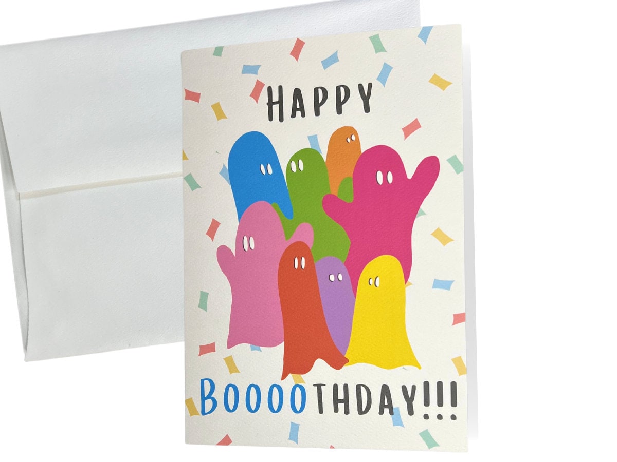 SALE Happy Boooothday Card / Inside : Blank / Birthday Card