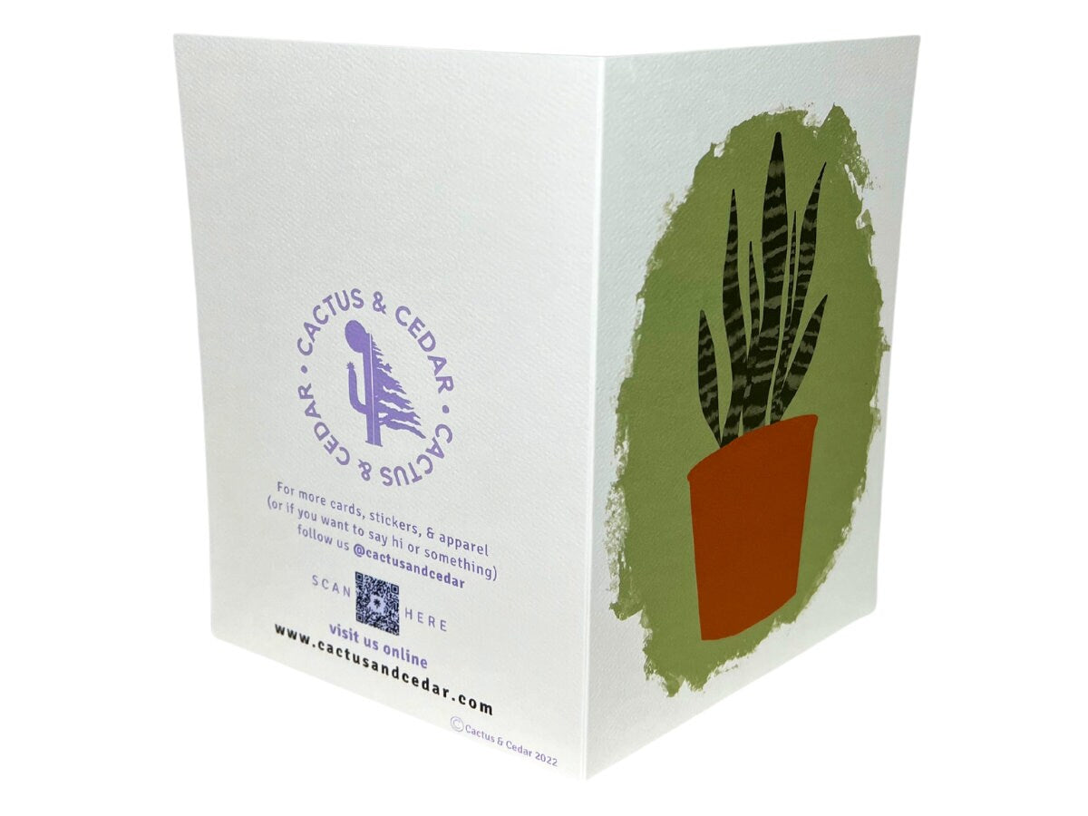 Snake Plant Card / Funny Plant Birthday Card / Funny Birthday Card / Funny Gifts for Friends / Gifts for Plant Lover / Funny Greeting Cards