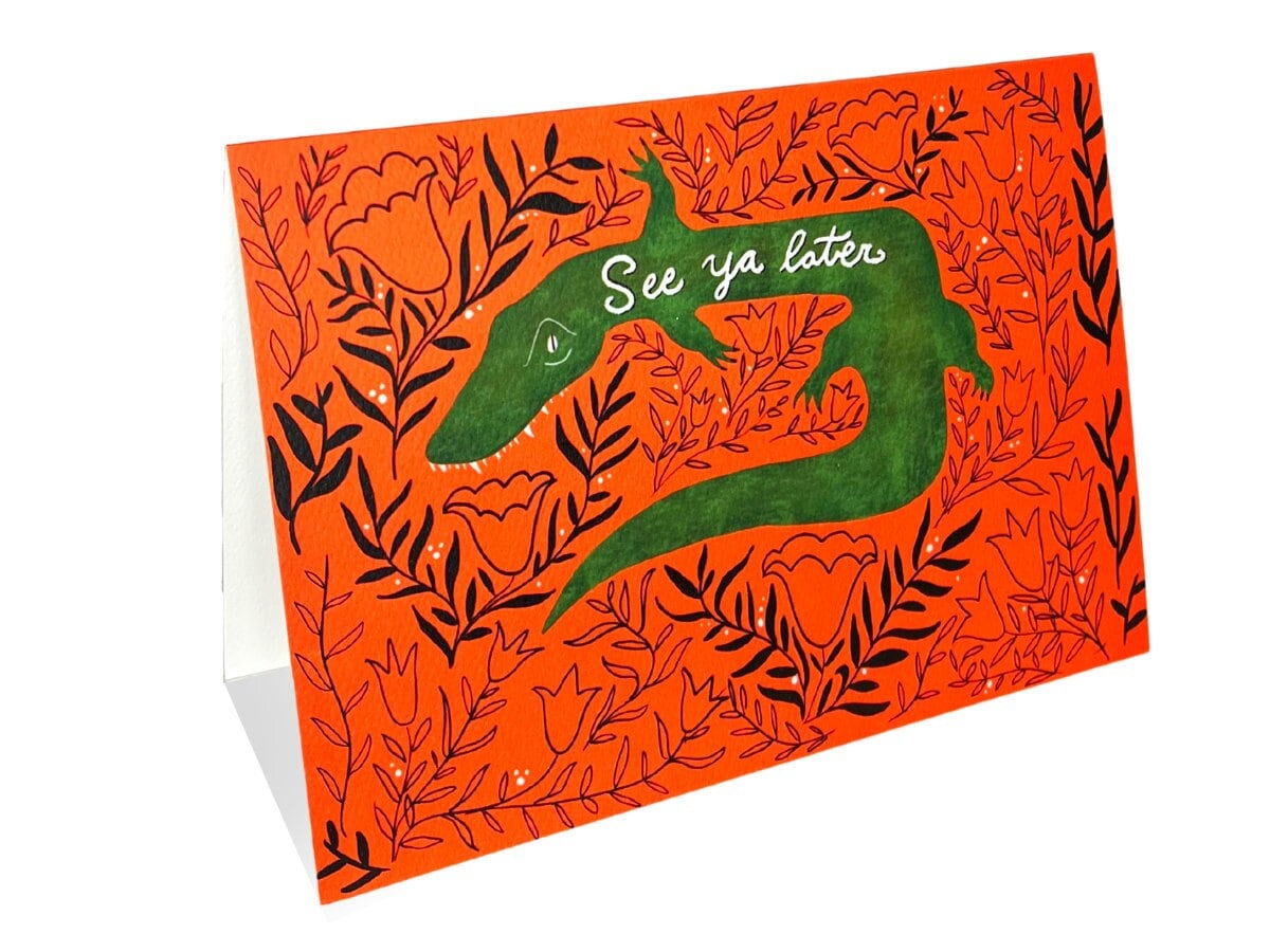 Alligator Stationery / BLANK INSIDE / Goodbye Card for Coworker / Going Away Card / Farewell Gift for Coworker/ Going Away Gift for Coworker Friend