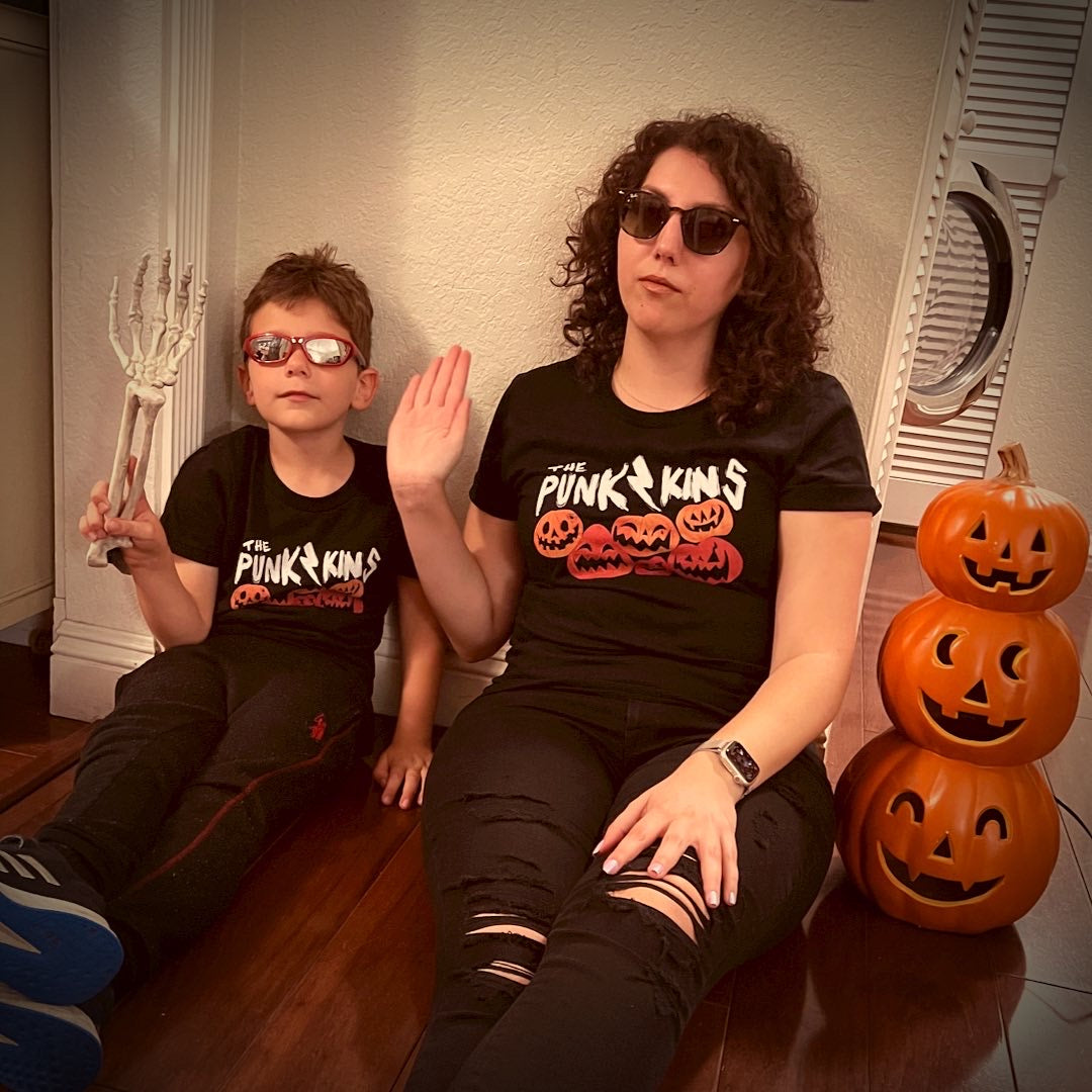 Youth Size Punk Kins Short Sleeve Tee / Kids Halloween Shirt / October Shirt / Kids Pumpkin Shirt / Punk Rock T-Shirt / Halloween Family Shirt