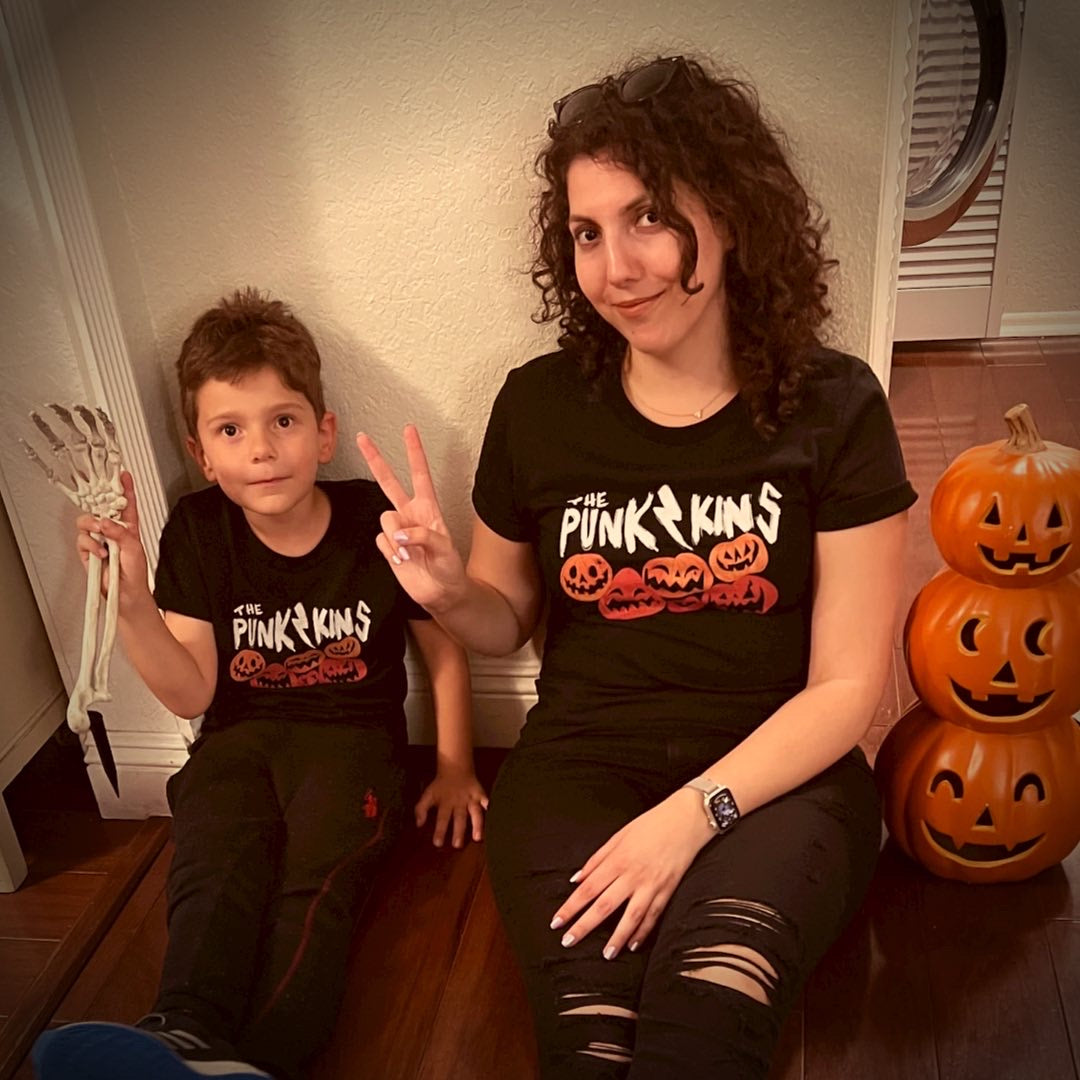 Youth Size Punk Kins Short Sleeve Tee / Kids Halloween Shirt / October Shirt / Kids Pumpkin Shirt / Punk Rock T-Shirt / Halloween Family Shirt