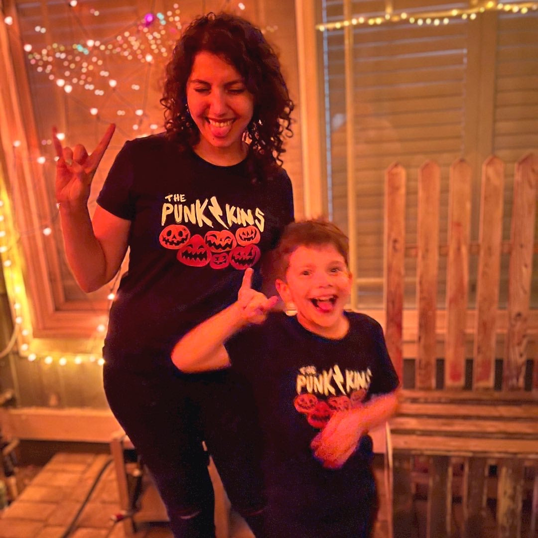 Youth Size Punk Kins Short Sleeve Tee / Kids Halloween Shirt / October Shirt / Kids Pumpkin Shirt / Punk Rock T-Shirt / Halloween Family Shirt
