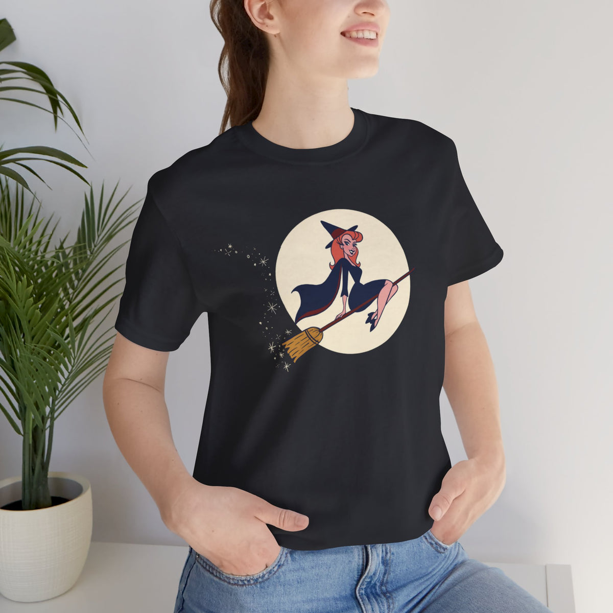 Vintage Style Flying Witch T-Shirt / Classic Halloween Shirts