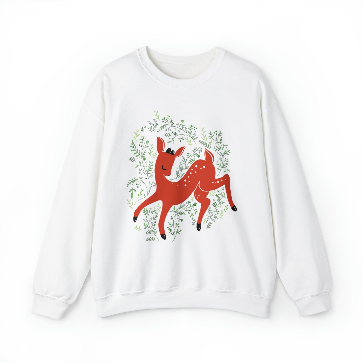 Prancer Reindeer Crewneck Sweater / Cute Christmas Sweater