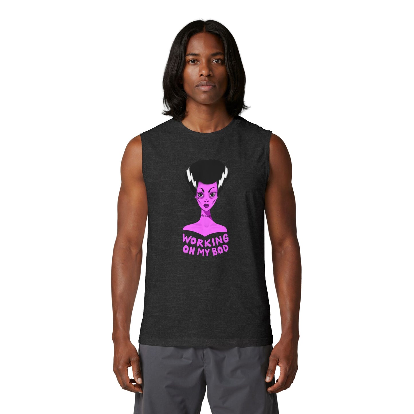 "Working On My Bod" Tank / Bride of Frankenstein Muscle Tank