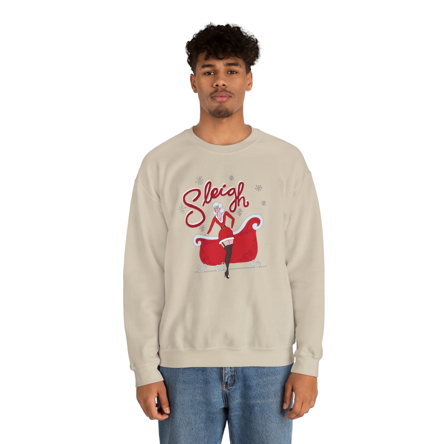 "Sleigh" Crewneck Sweater / Mrs. Claus Christmas Sweater / Slay Sweater