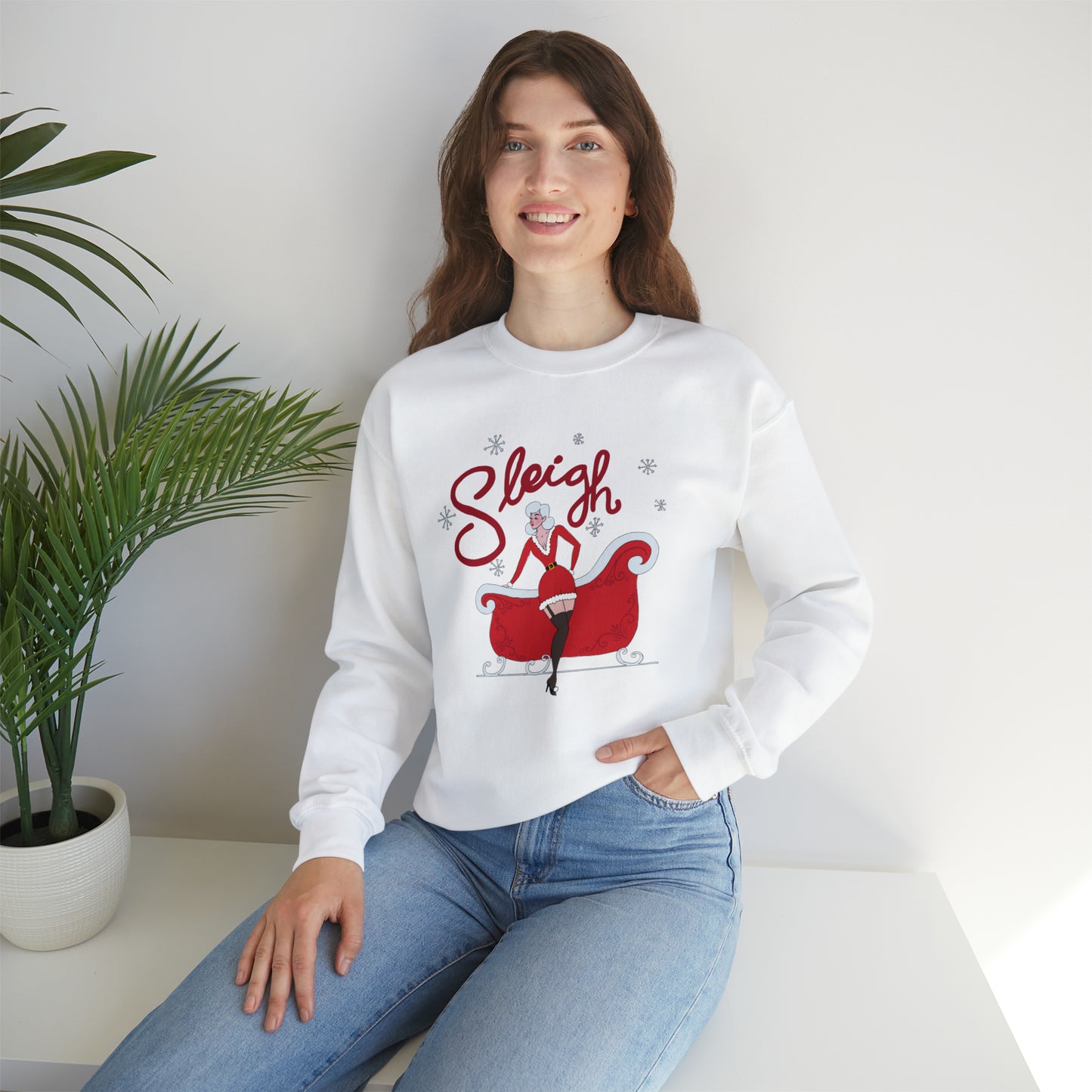 "Sleigh" Crewneck Sweater / Mrs. Claus Christmas Sweater / Slay Sweater