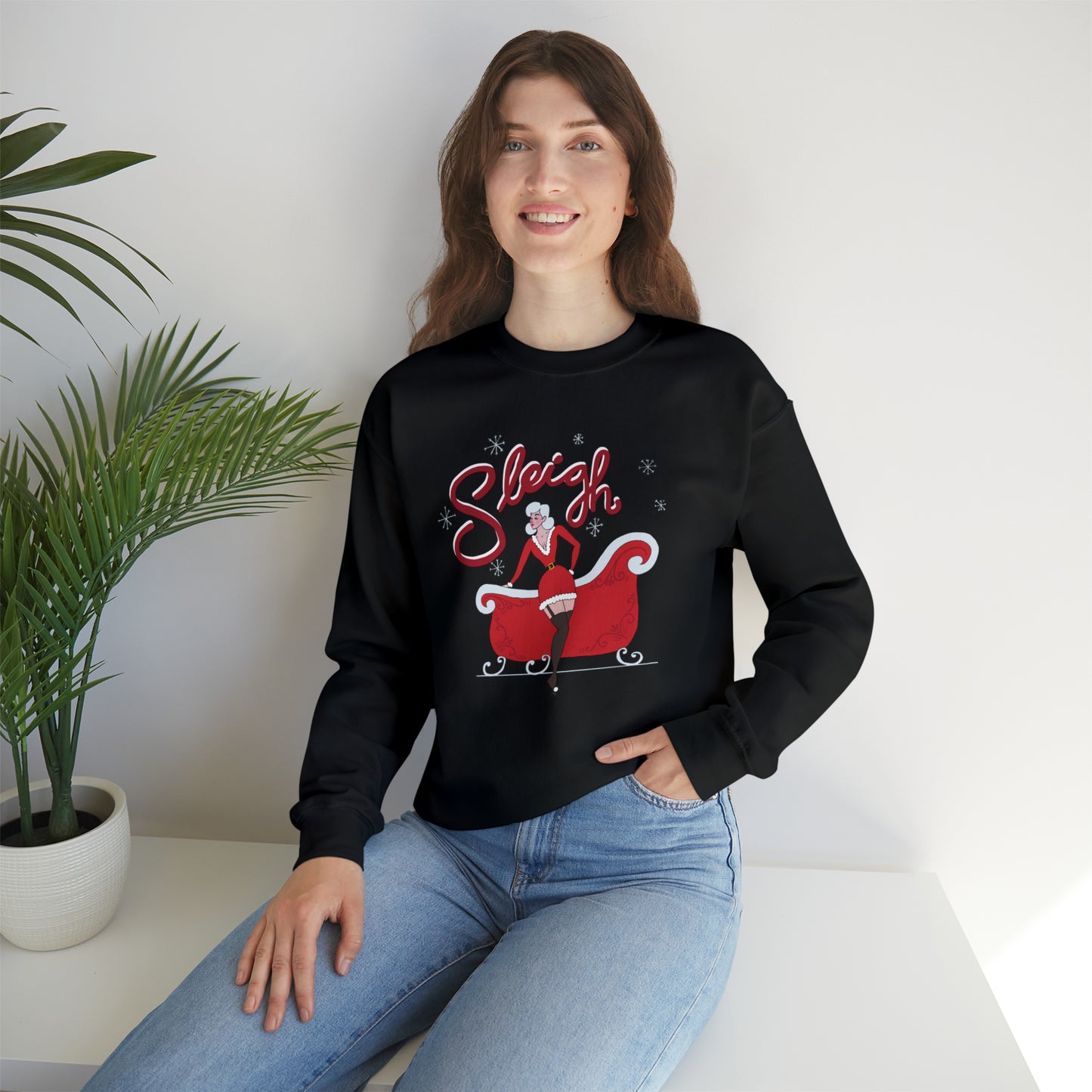 "Sleigh" Crewneck Sweater / Mrs. Claus Christmas Sweater / Slay Sweater