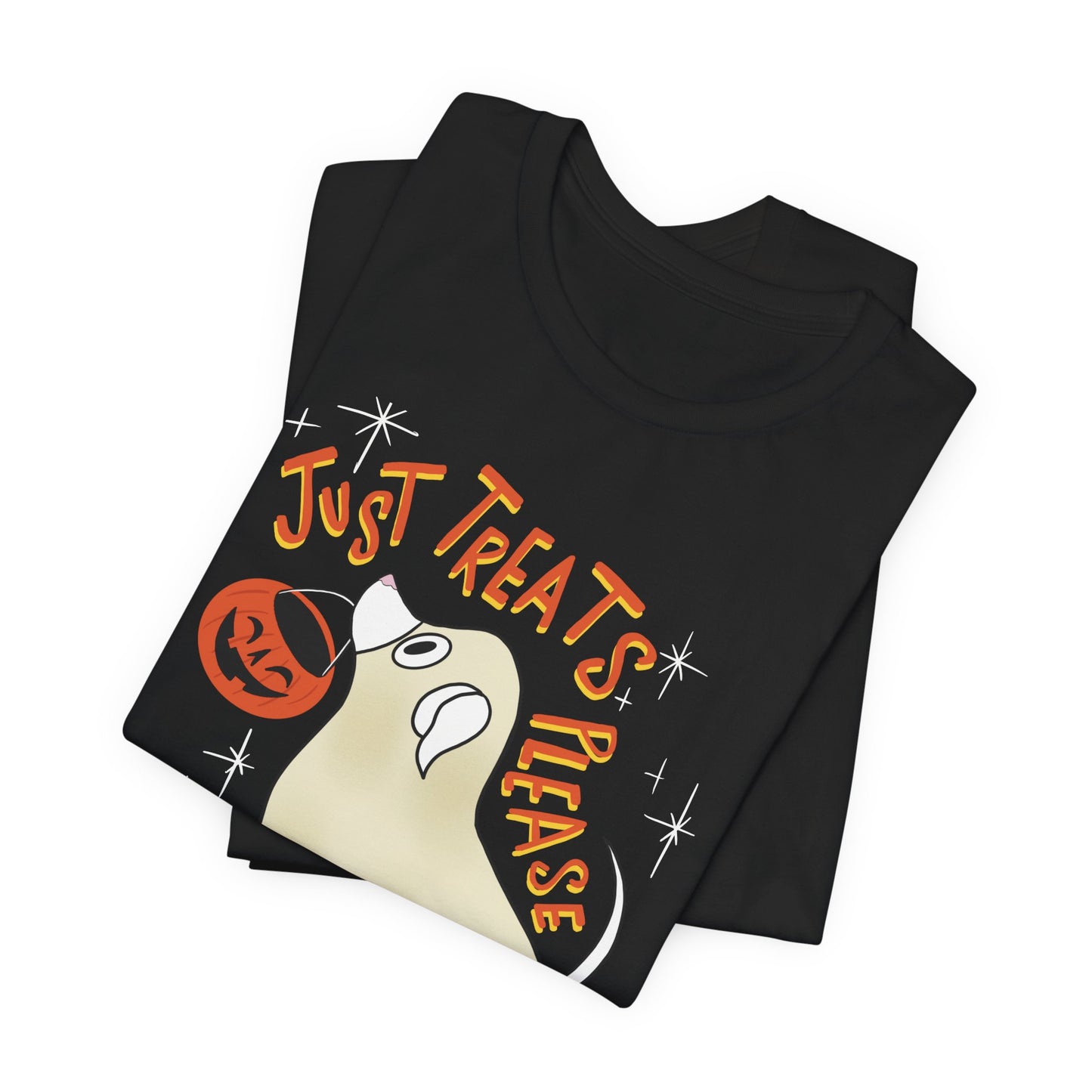 Just Treats Please! T-Shirt / Ghost Dog Shirt / Halloween T-Shirts