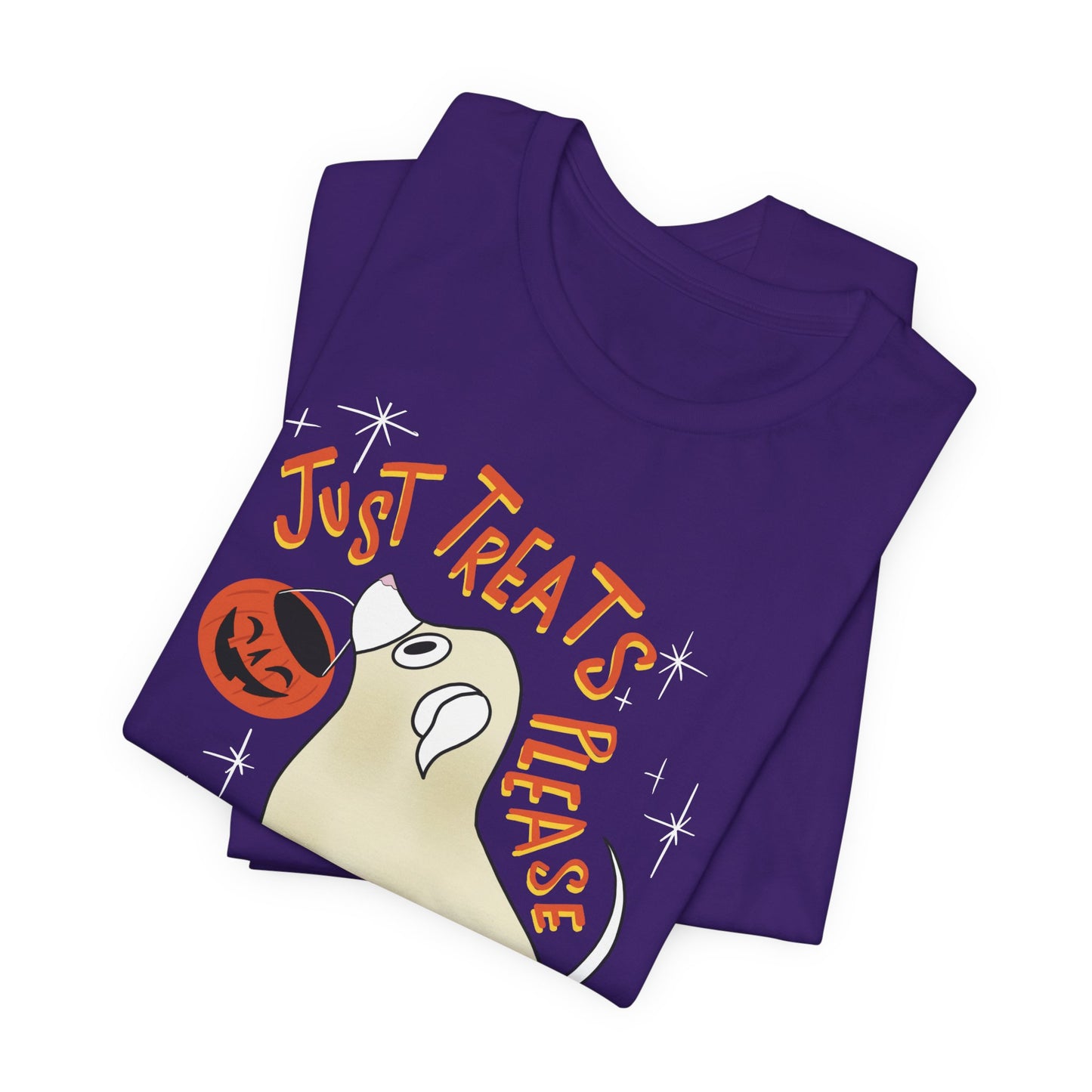 Just Treats Please! T-Shirt / Ghost Dog Shirt / Halloween T-Shirts