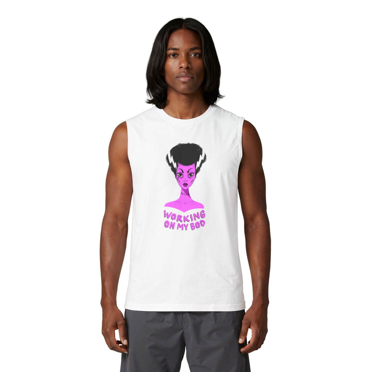 "Working On My Bod" Tank / Bride of Frankenstein Muscle Tank