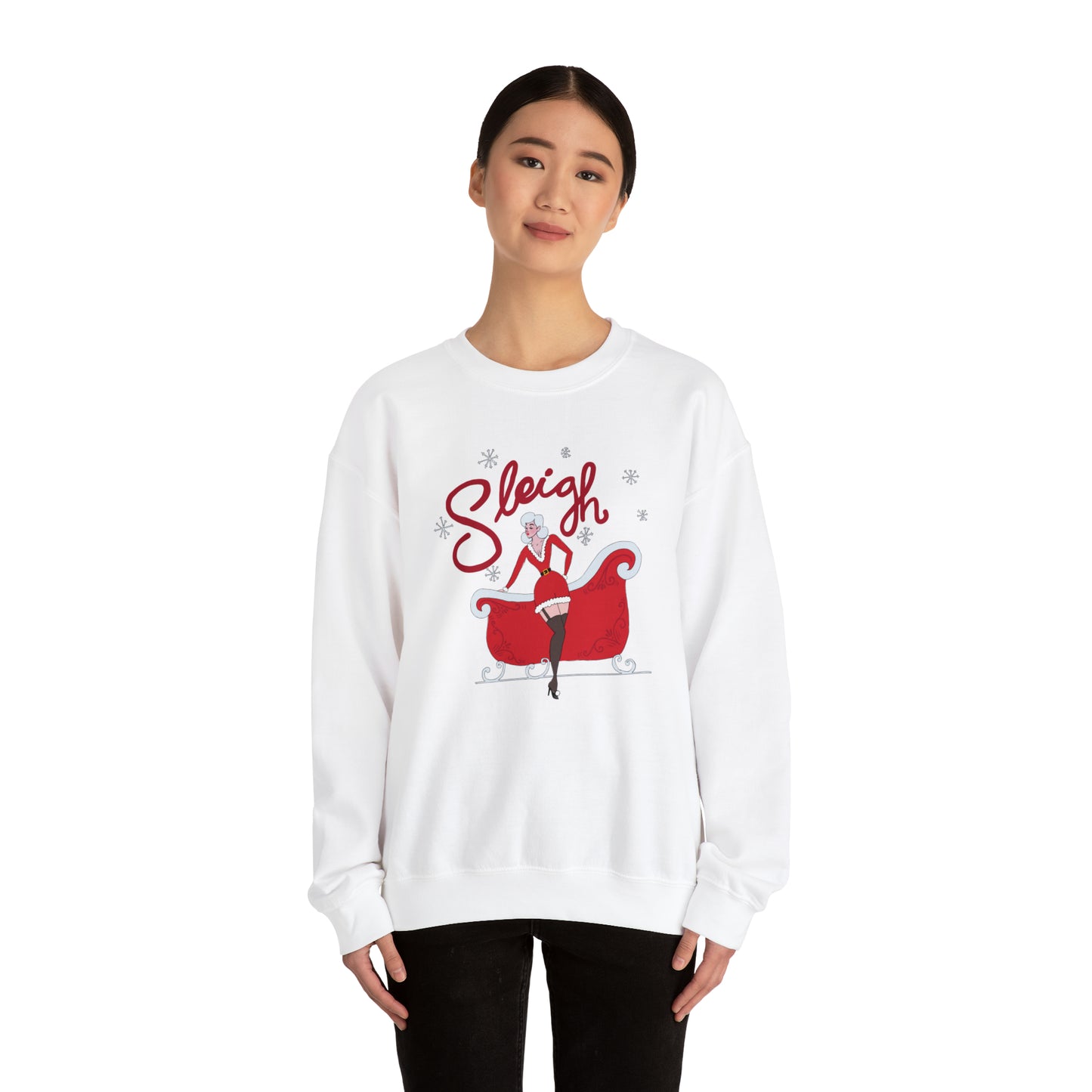 "Sleigh" Crewneck Sweater / Mrs. Claus Christmas Sweater / Slay Sweater