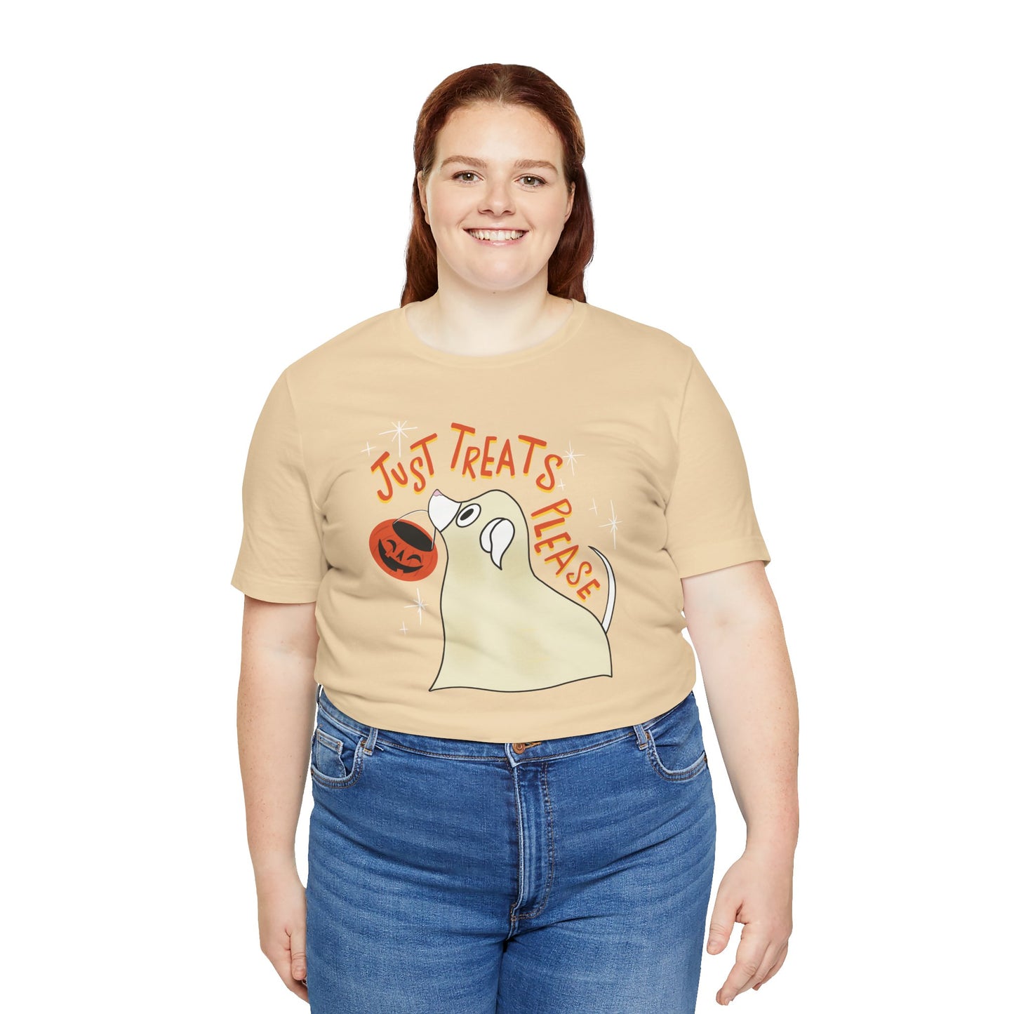 Just Treats Please! T-Shirt / Ghost Dog Shirt / Halloween T-Shirts