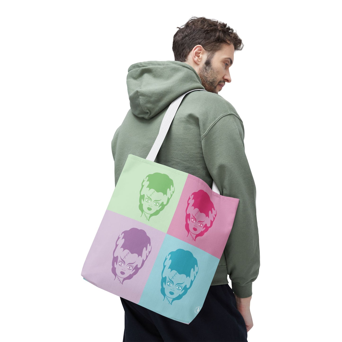 Technicolor Bride of Frankenstein Tote Bag / Horror Art Accessories / Pop Art Tote