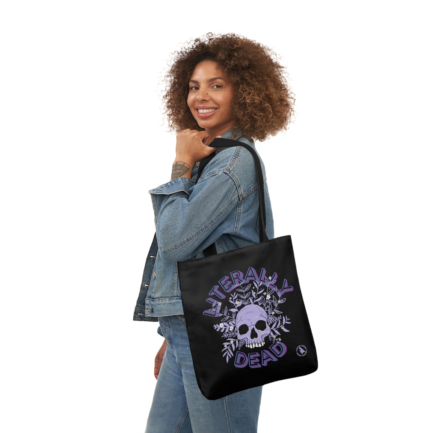 Literally Dead Tote Bag in Lavender / Halloween Tote Bag