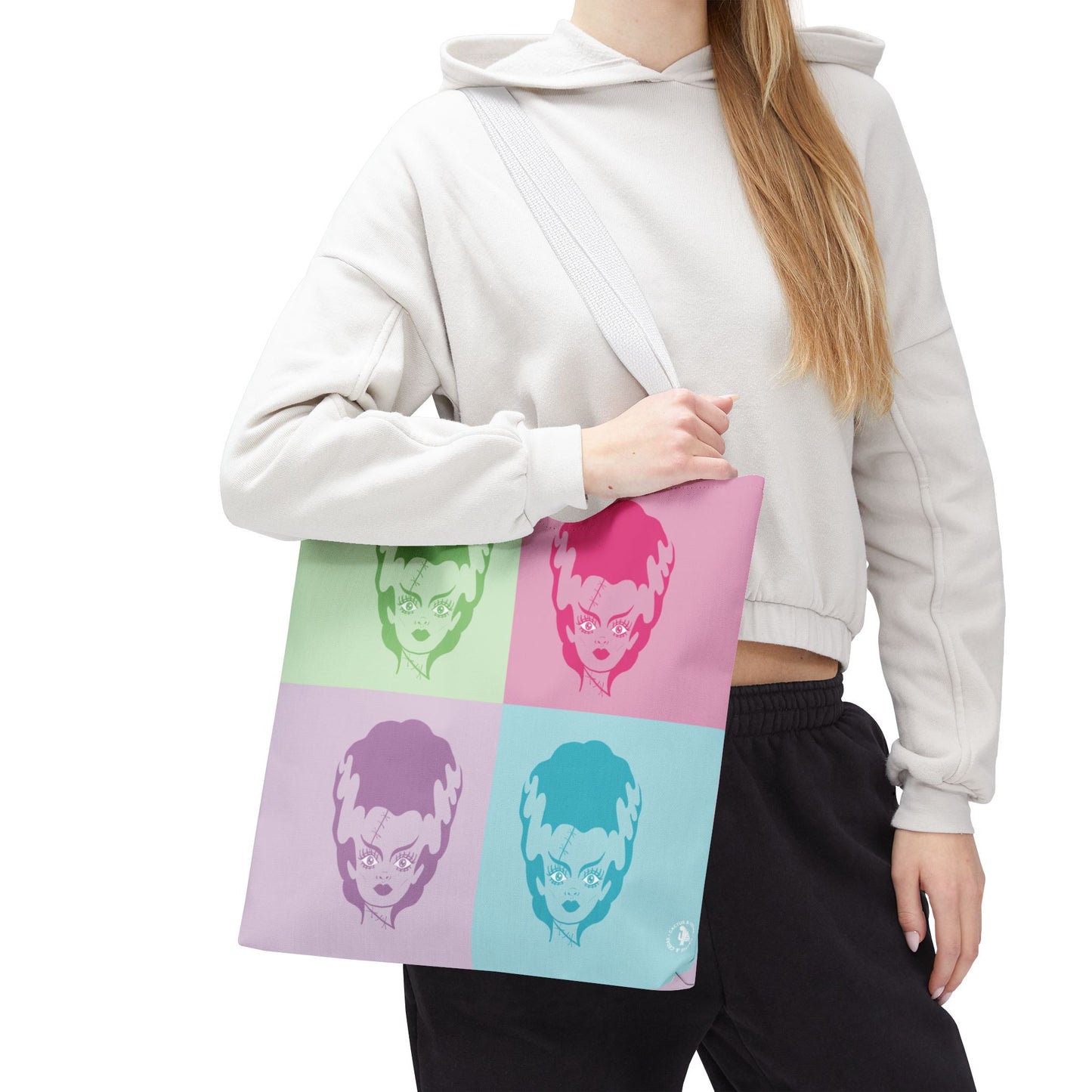 Technicolor Bride of Frankenstein Tote Bag / Horror Art Accessories / Pop Art Tote