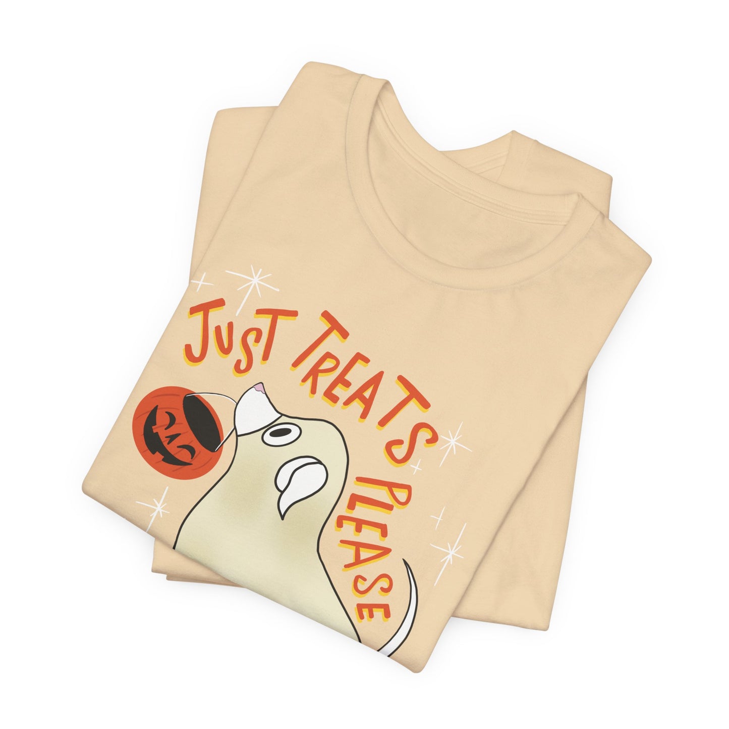 Just Treats Please! T-Shirt / Ghost Dog Shirt / Halloween T-Shirts