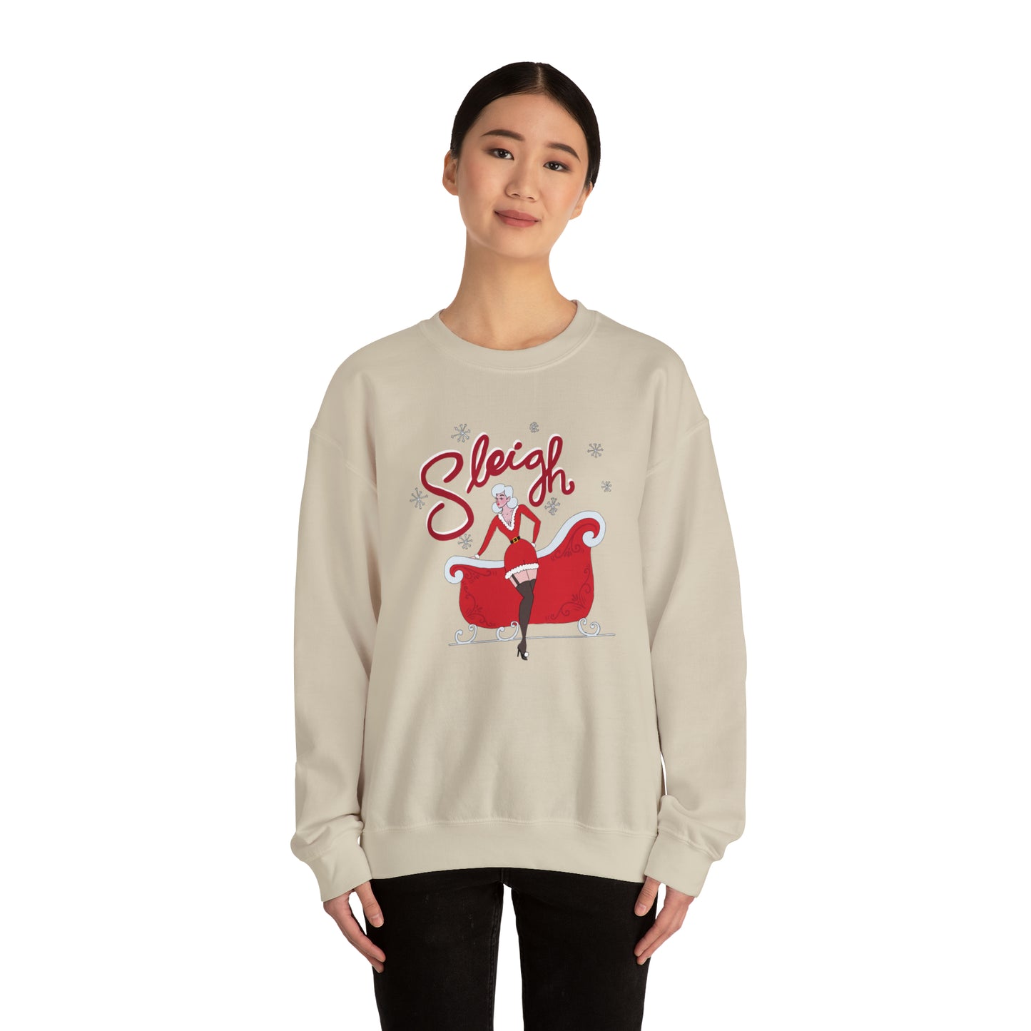 "Sleigh" Crewneck Sweater / Mrs. Claus Christmas Sweater / Slay Sweater