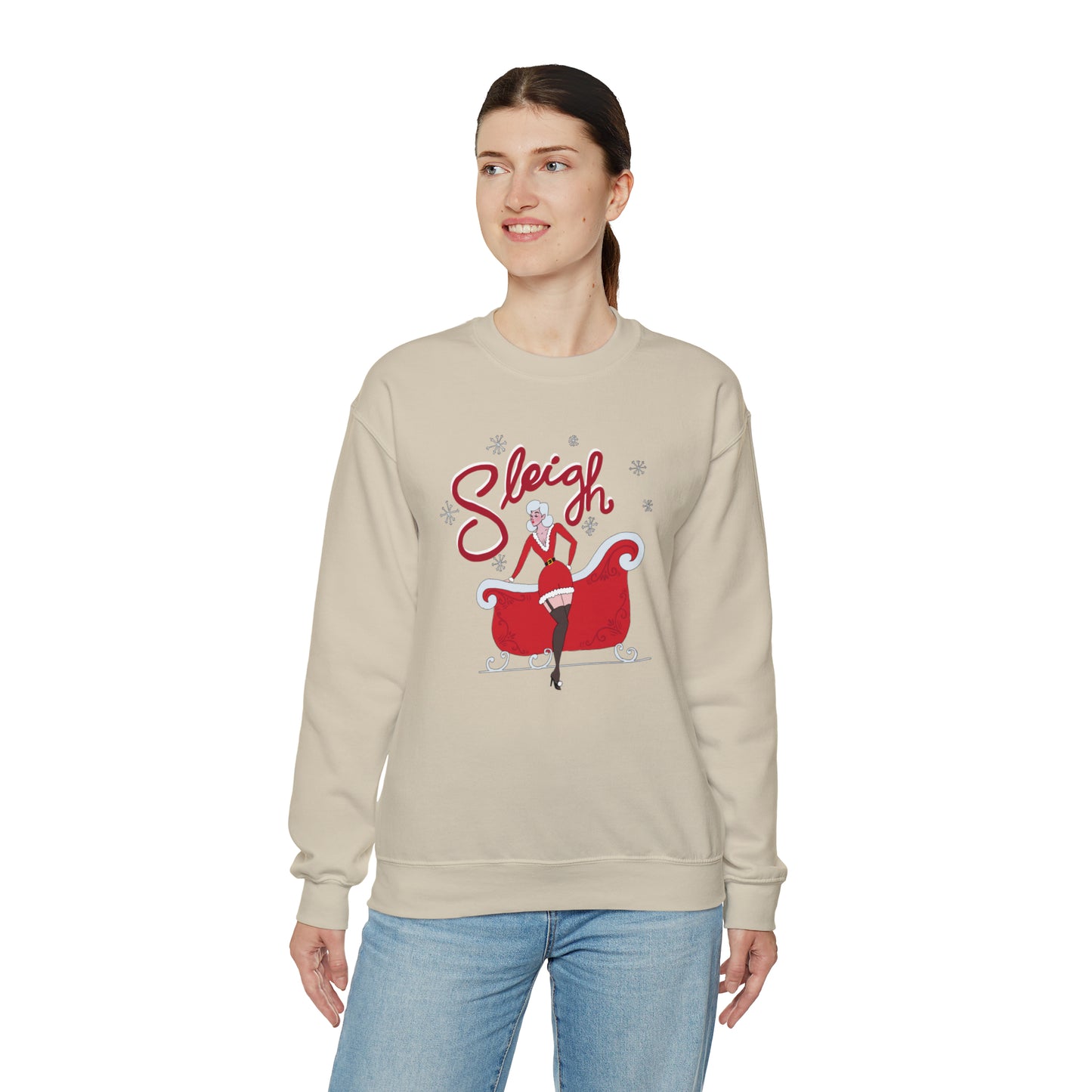 "Sleigh" Crewneck Sweater / Mrs. Claus Christmas Sweater / Slay Sweater