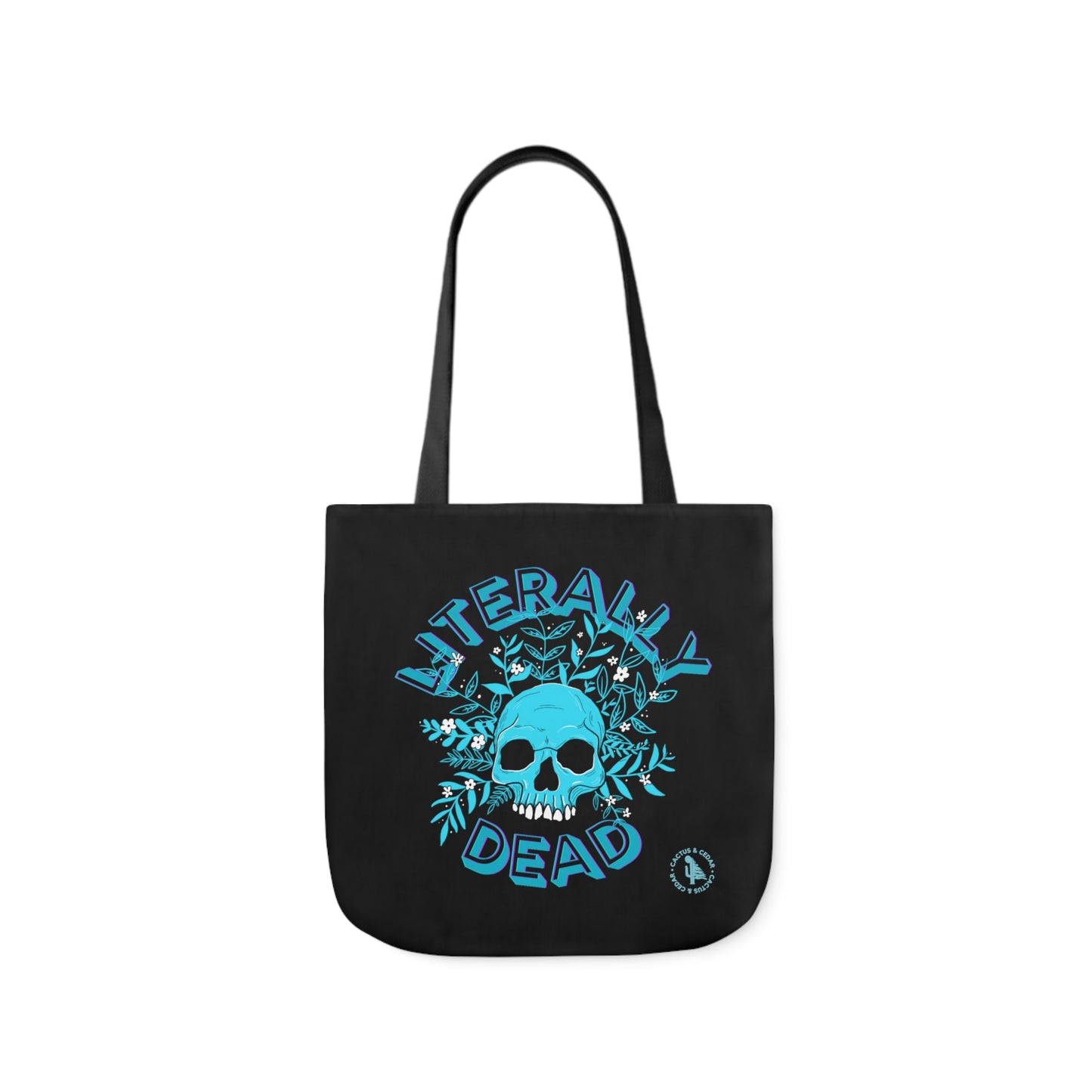 Literally Dead Tote Bag in Zombie Blue / Skull Tote Bag