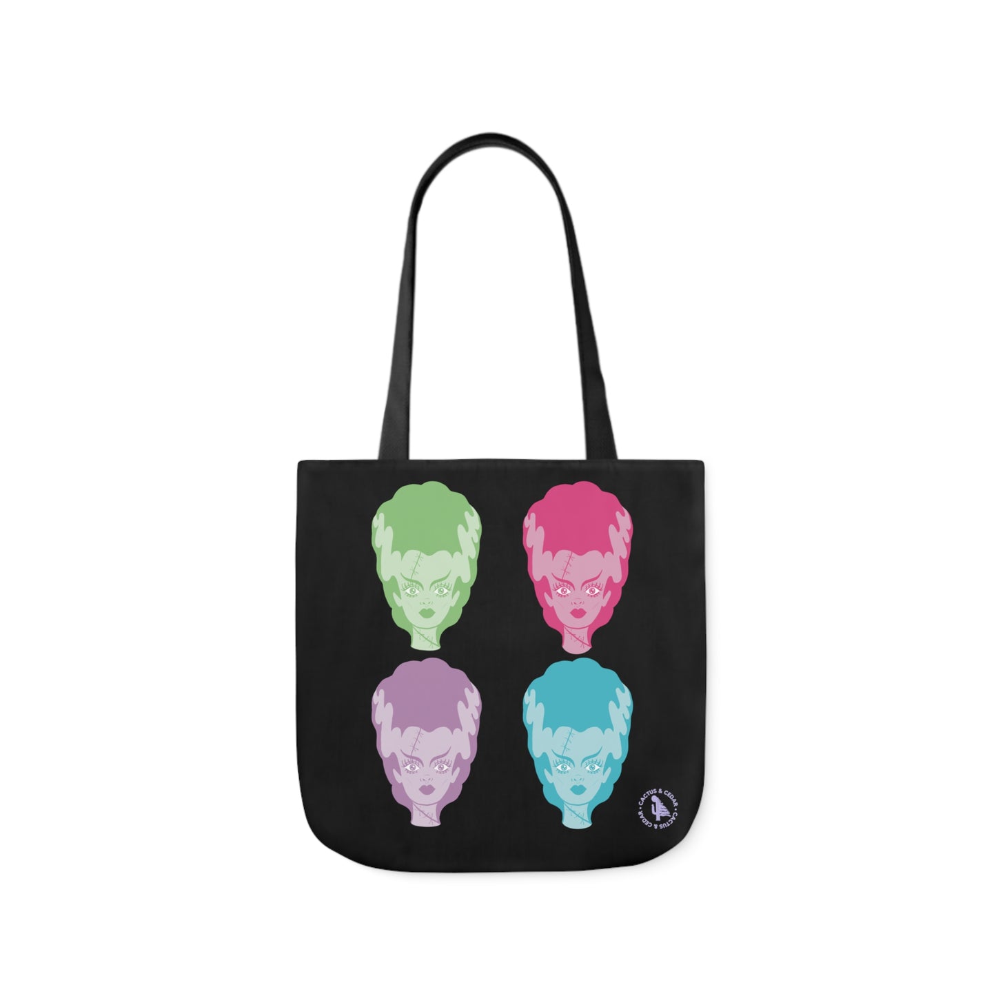 Technicolor Bride of Frankenstein Tote Bag / Halloween Tote Bags