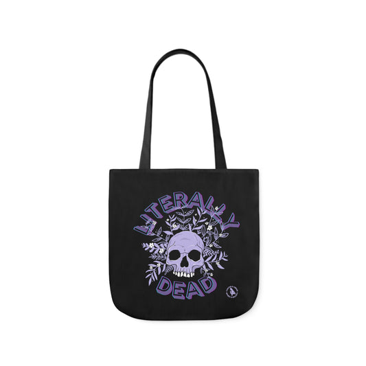 Literally Dead Tote Bag in Lavender / Halloween Tote Bag