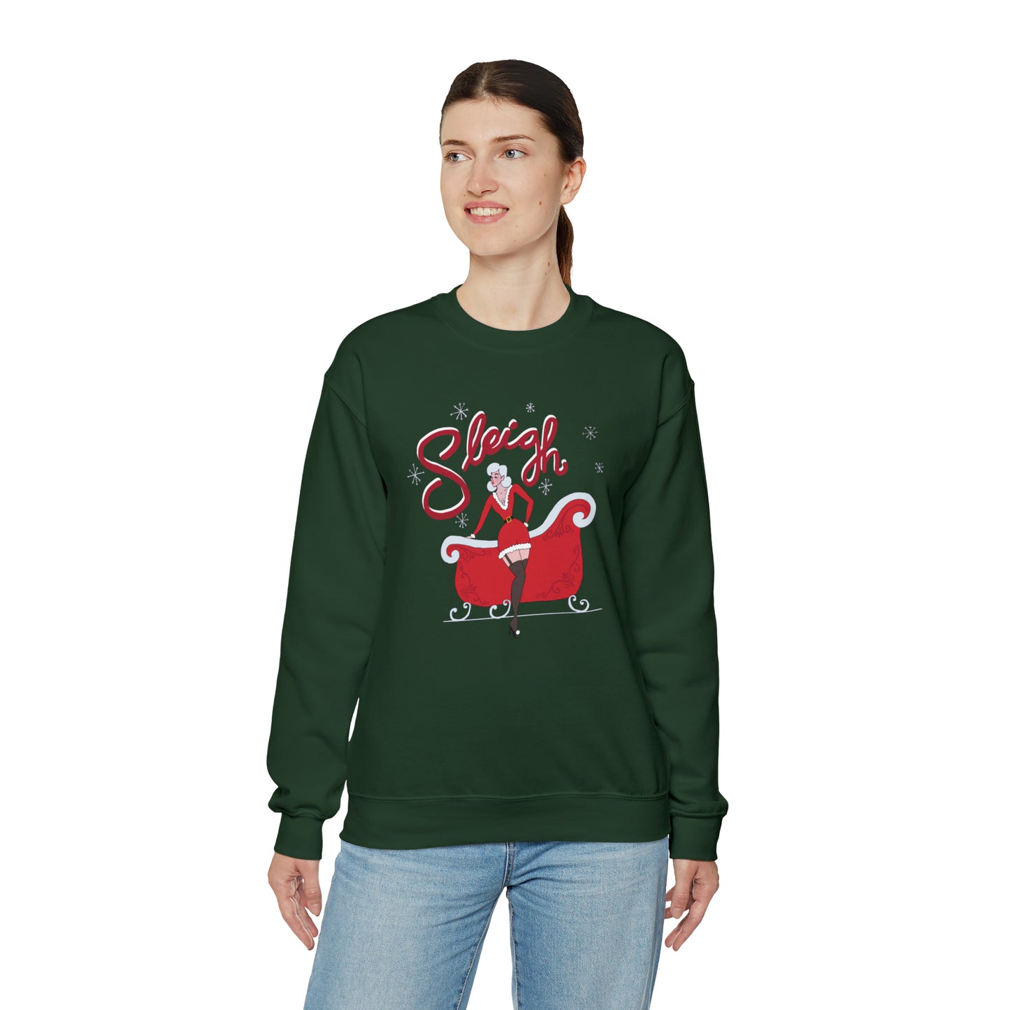 "Sleigh" Crewneck Sweater / Mrs. Claus Christmas Sweater / Slay Sweater