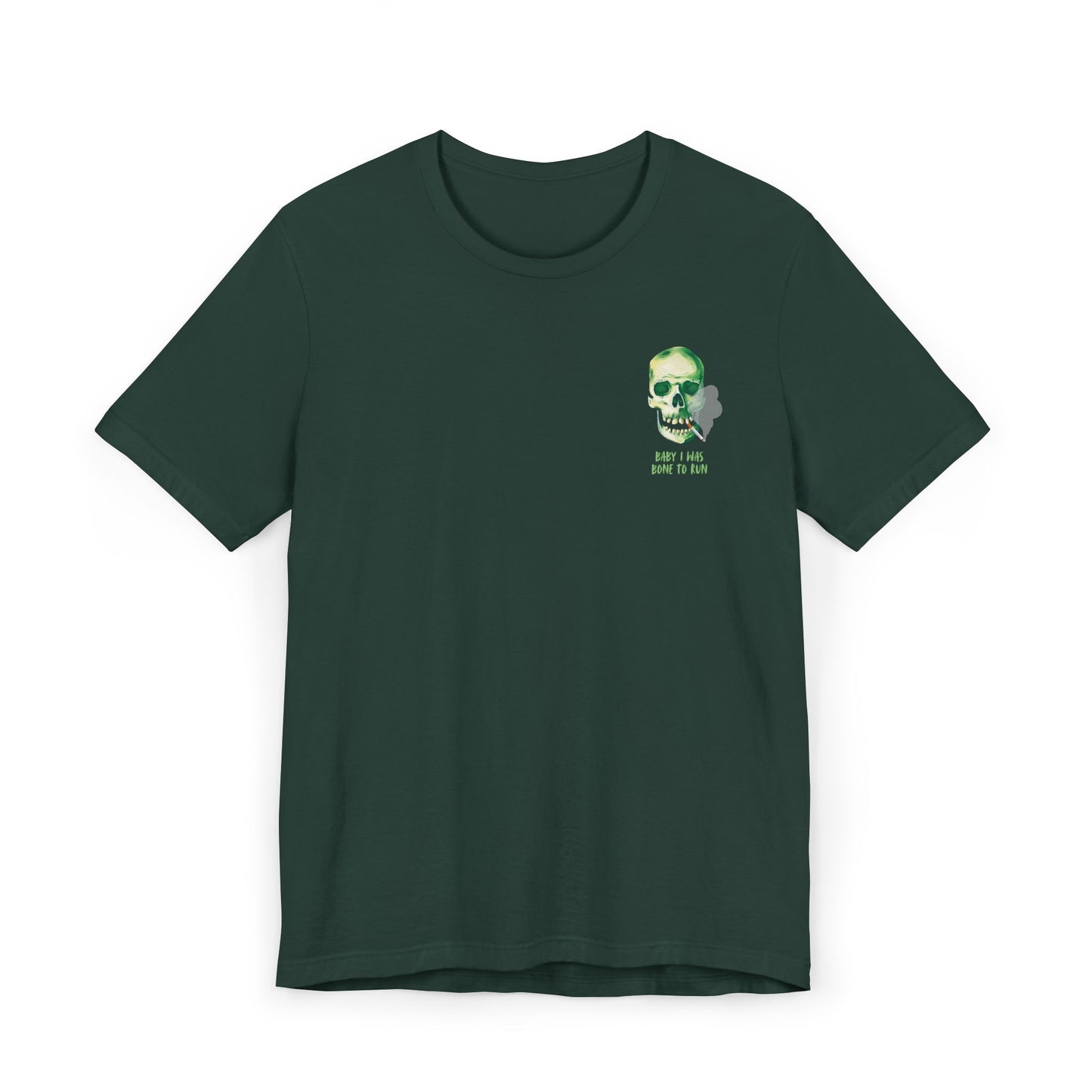 Smoking Skull T-Shirt / "Baby I Was Bone to Run" / Halloween Shirts