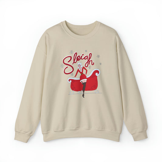 "Sleigh" Crewneck Sweater / Mrs. Claus Christmas Sweater / Slay Sweater