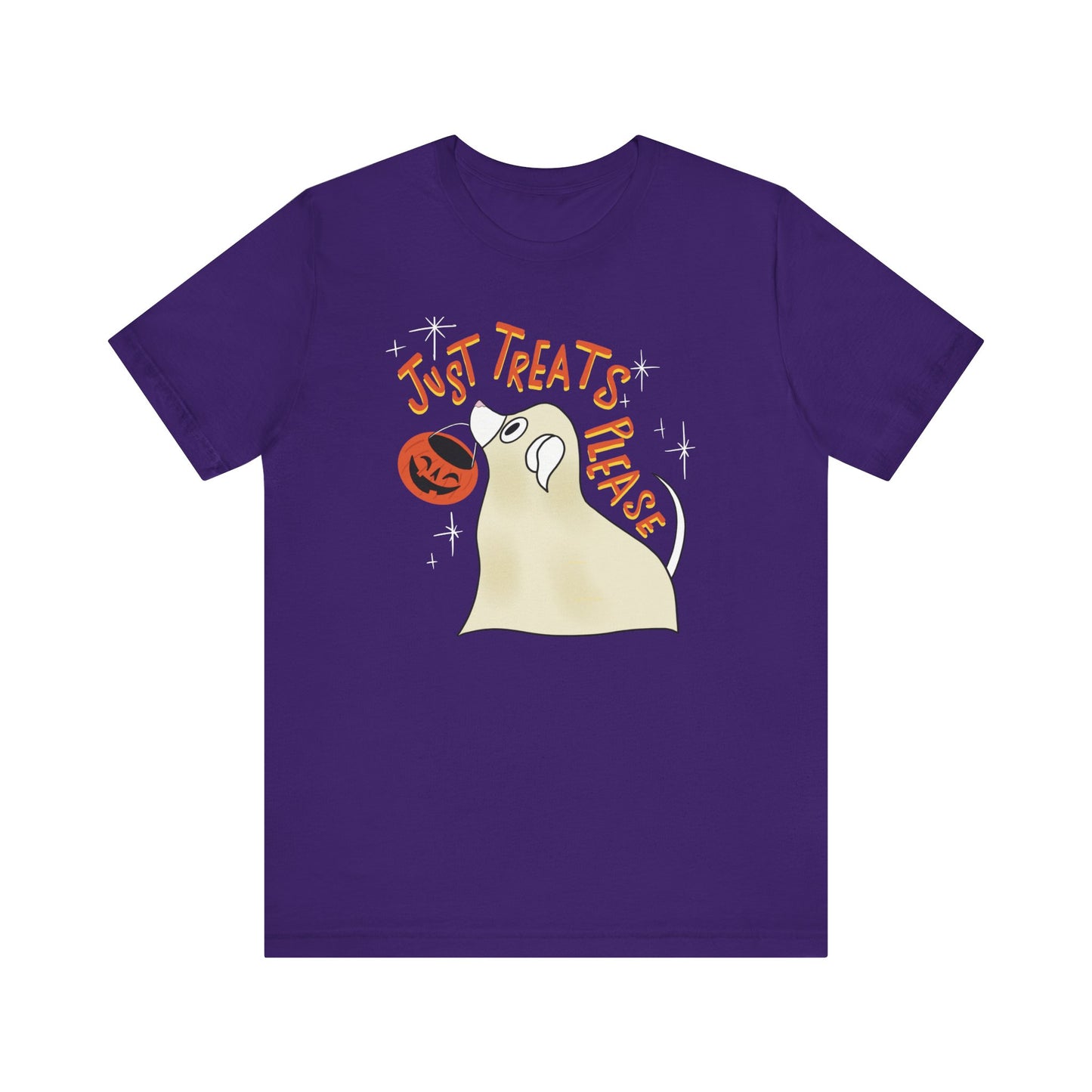 Just Treats Please! T-Shirt / Ghost Dog Shirt / Halloween T-Shirts