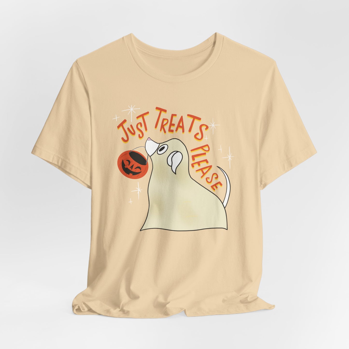 Just Treats Please! T-Shirt / Ghost Dog Shirt / Halloween T-Shirts