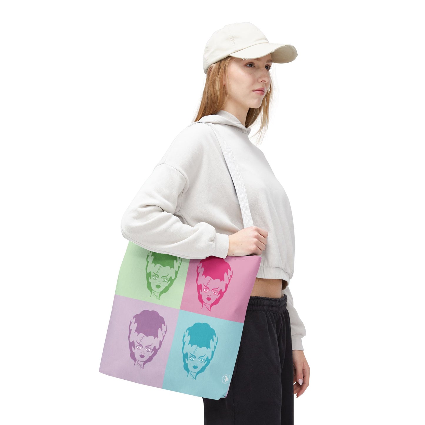 Technicolor Bride of Frankenstein Tote Bag / Horror Art Accessories / Pop Art Tote