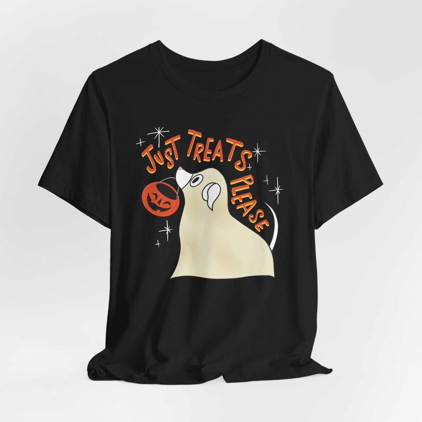 Just Treats Please! T-Shirt / Ghost Dog Shirt / Halloween T-Shirts