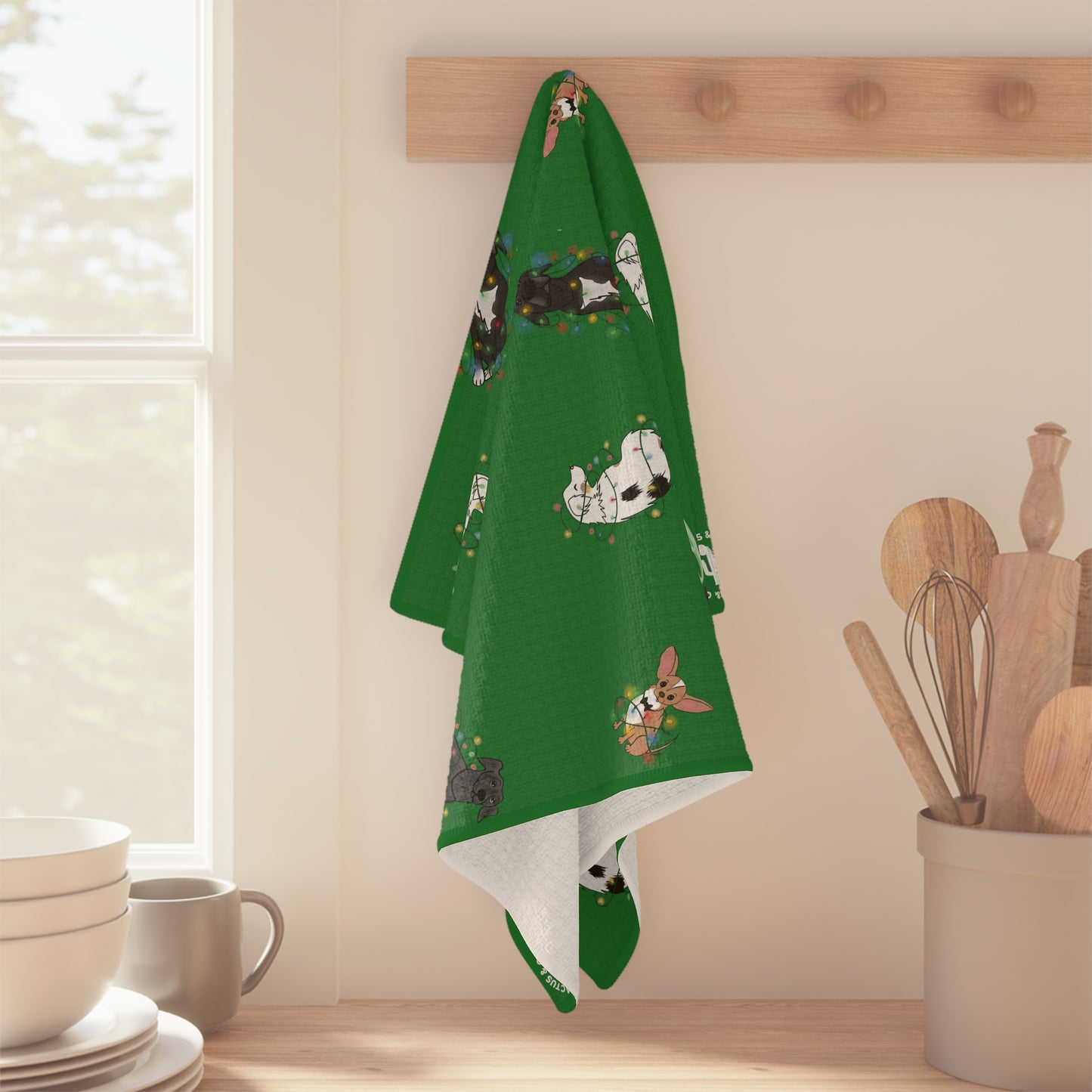 "Fleas Navidad" Kitchen Tea Towel / Christmas Home Decor / Feliz Navidad