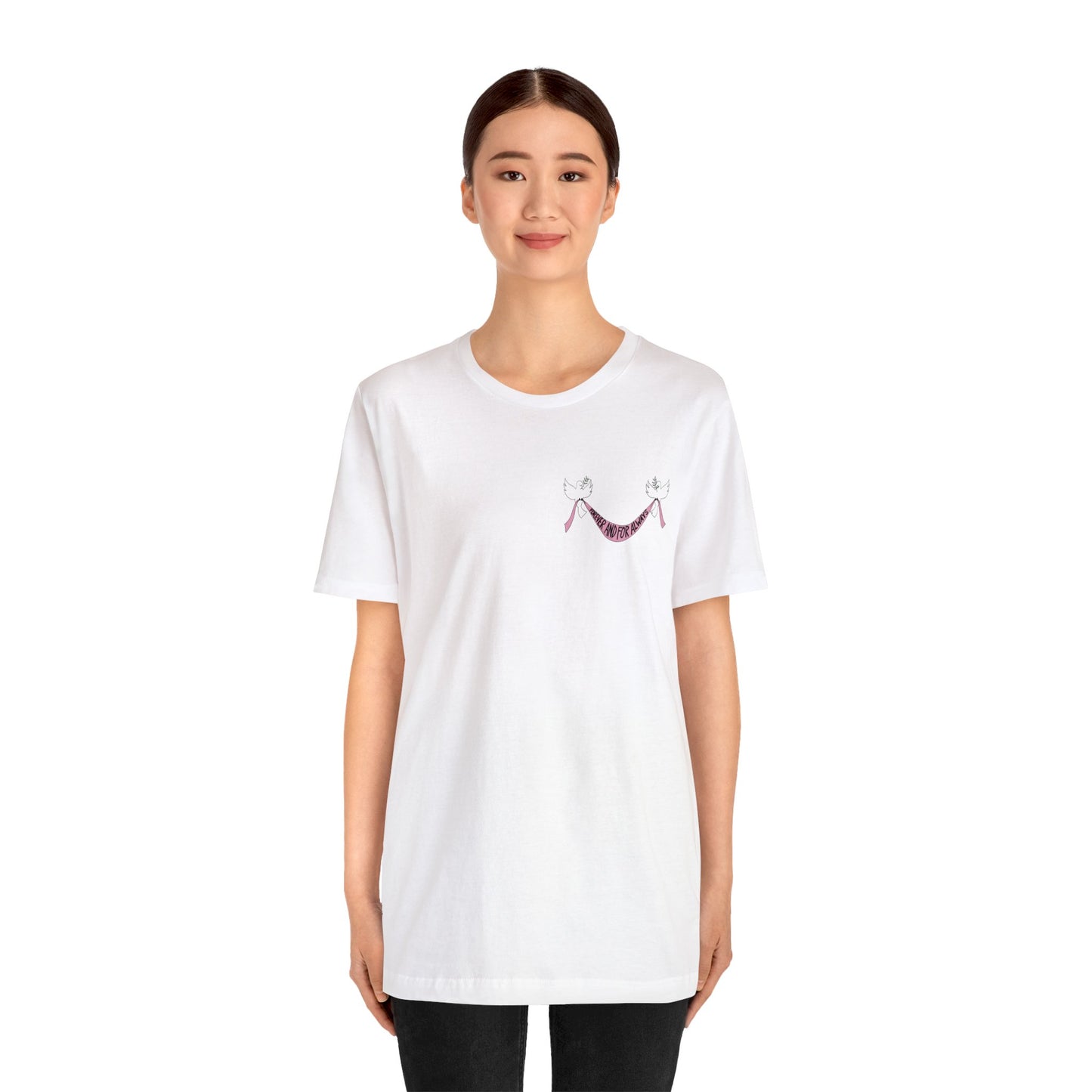 NEW! Forever Lovebirds T-Shirt (UPDATED with Design on Back!) / Unisex Tee / Dove Shirt / Minimalist T-Shirt