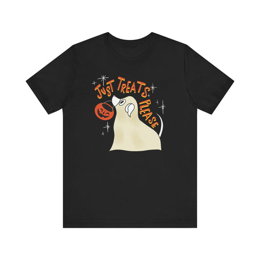 Just Treats Please! T-Shirt / Ghost Dog Shirt / Halloween T-Shirts