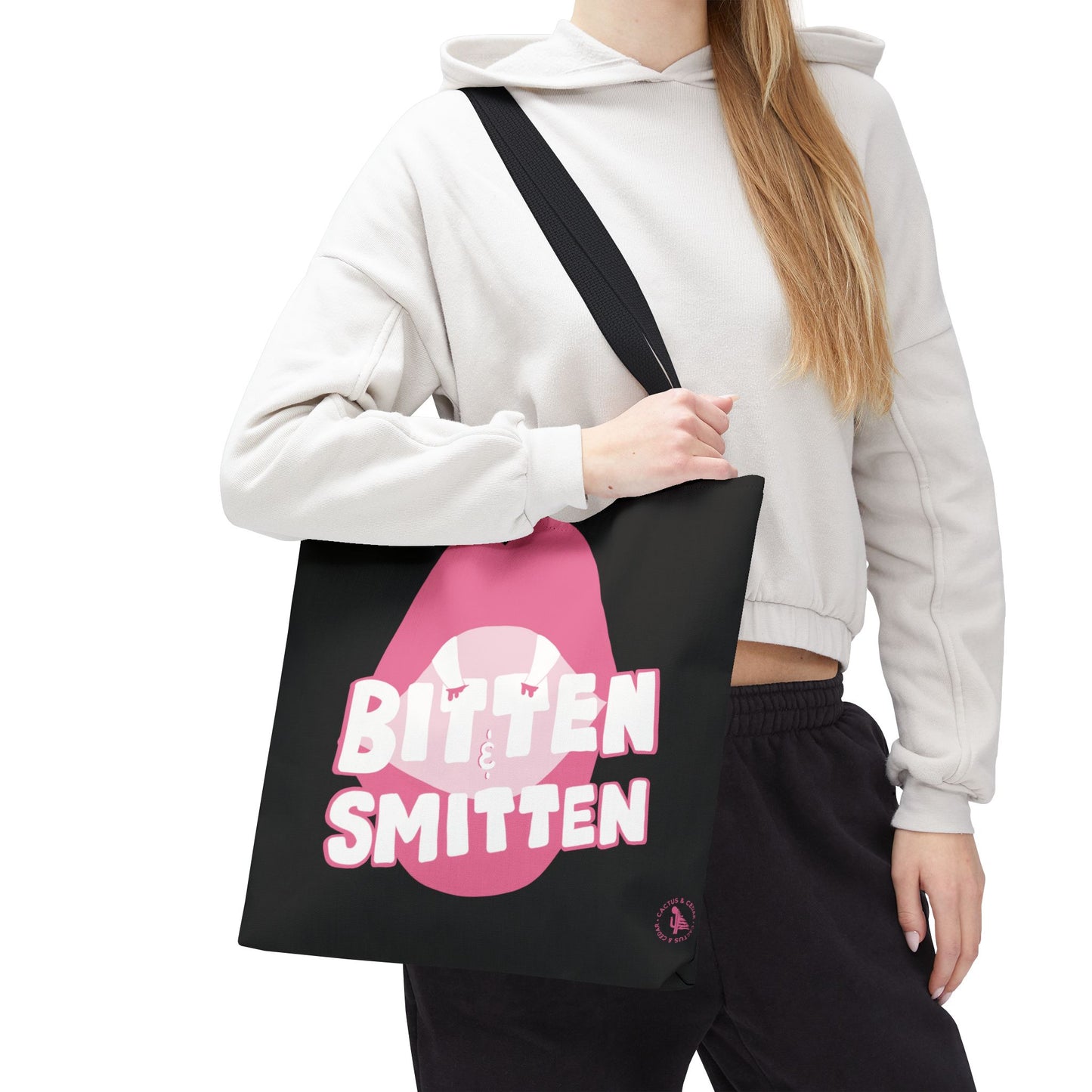 Bitten & Smitten Tote Bag / Pink Vamp Tote Bag