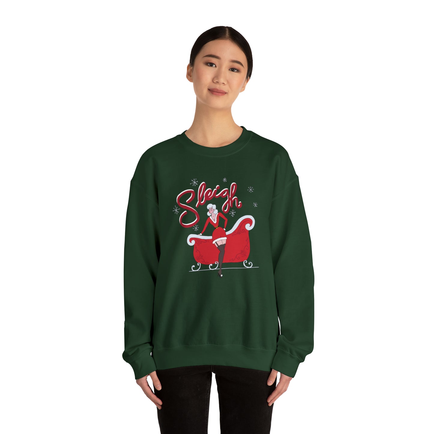 "Sleigh" Crewneck Sweater / Mrs. Claus Christmas Sweater / Slay Sweater