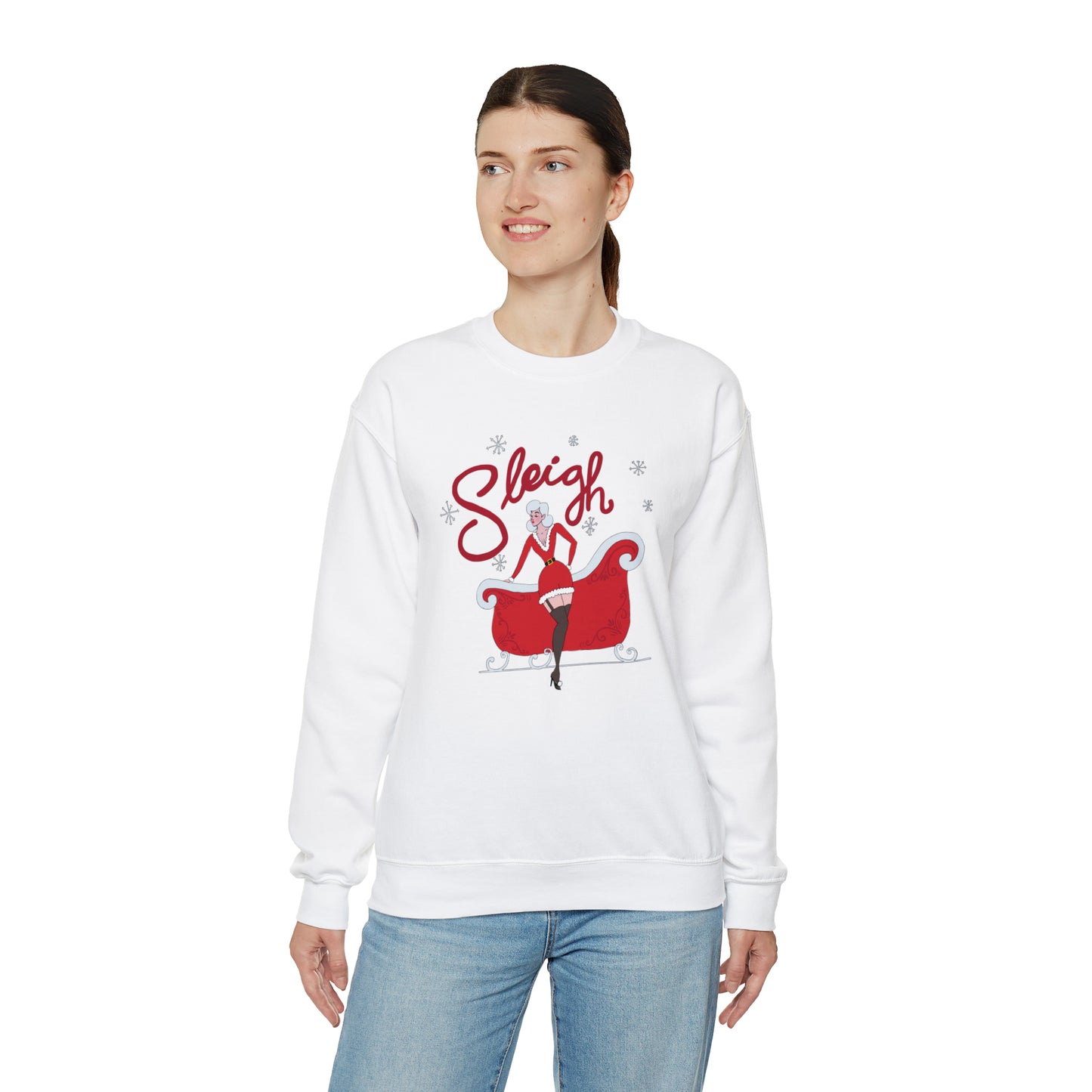 "Sleigh" Crewneck Sweater / Mrs. Claus Christmas Sweater / Slay Sweater