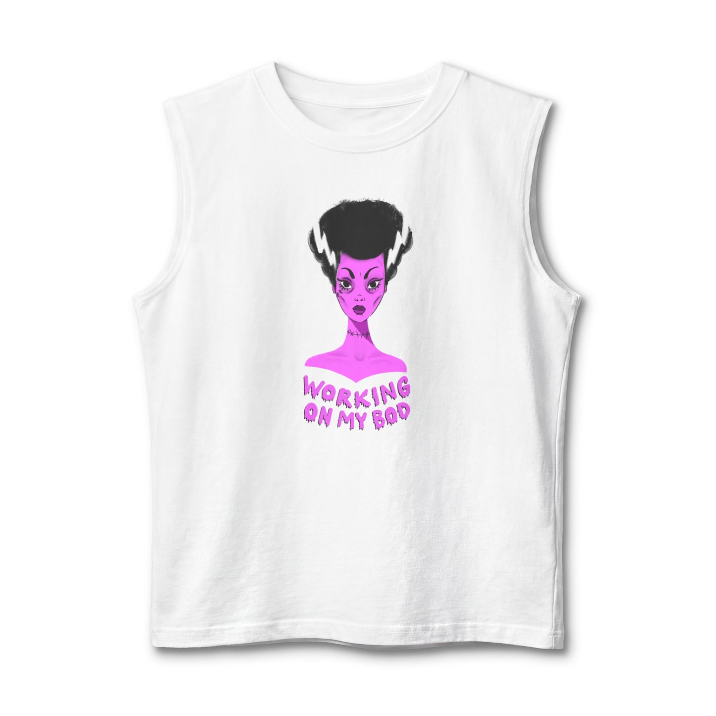 "Working On My Bod" Tank / Bride of Frankenstein Muscle Tank