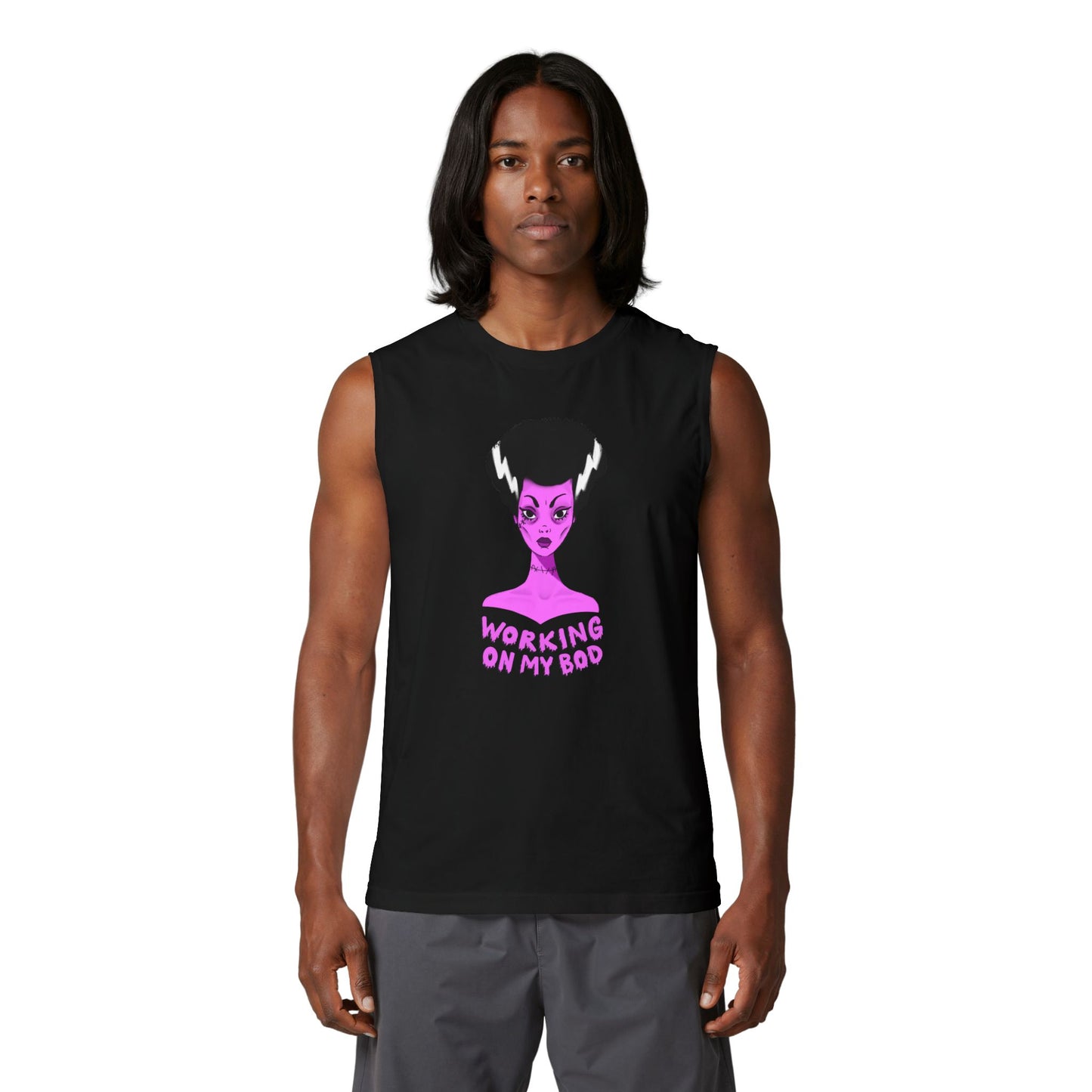 "Working On My Bod" Tank / Bride of Frankenstein Muscle Tank
