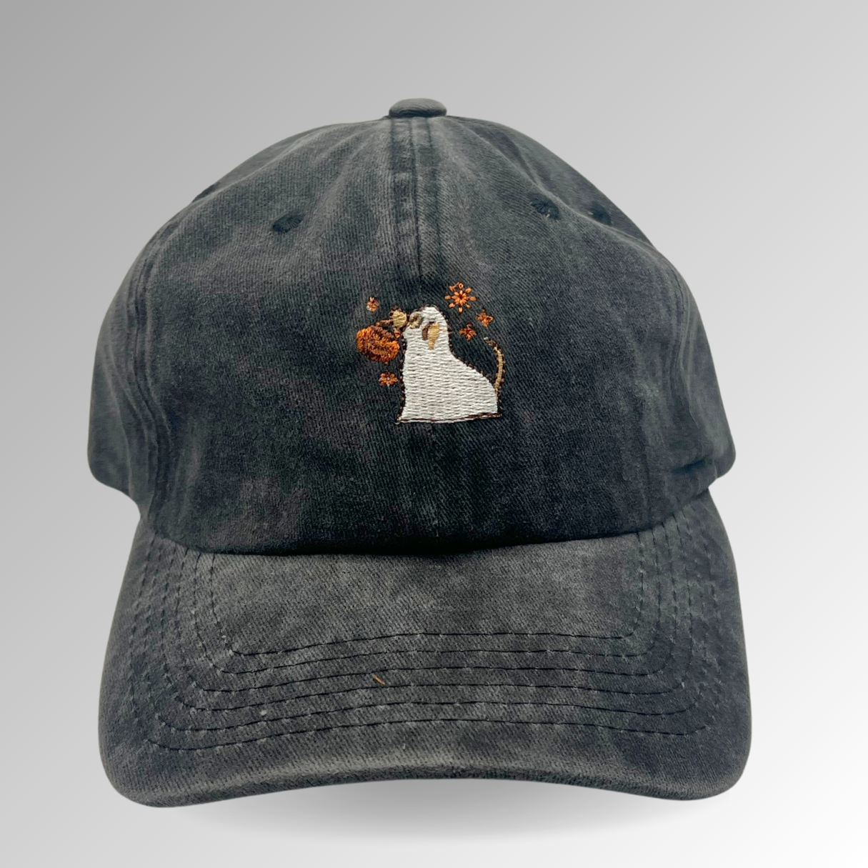 Ghost Dog Hat / Just Treats Please Hat / Halloween Embroidered Hat