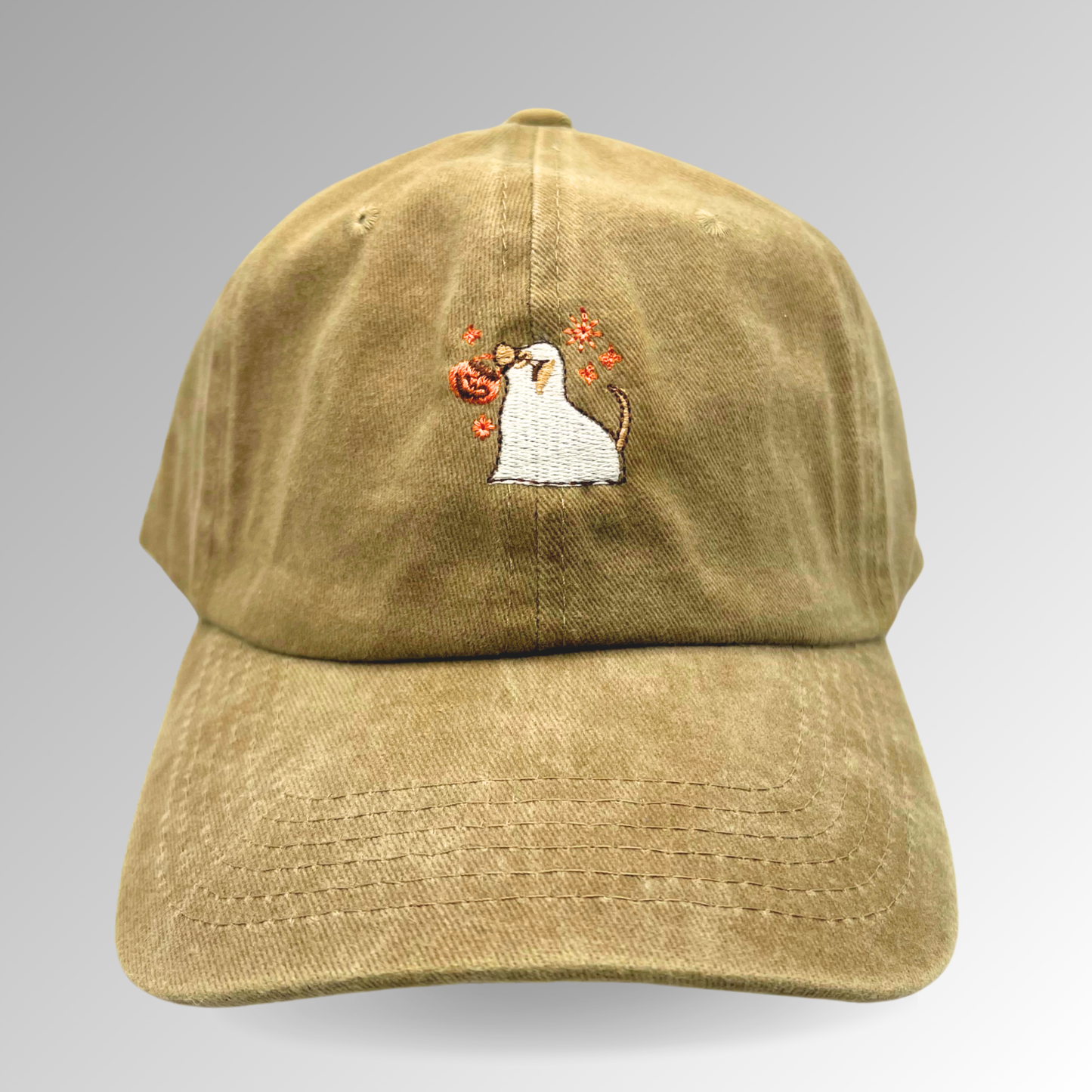 Ghost Dog Hat / Just Treats Please Hat / Halloween Embroidered Hat