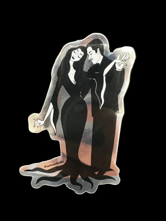 Morticia & Gomez Sticker / Halloween Stickers