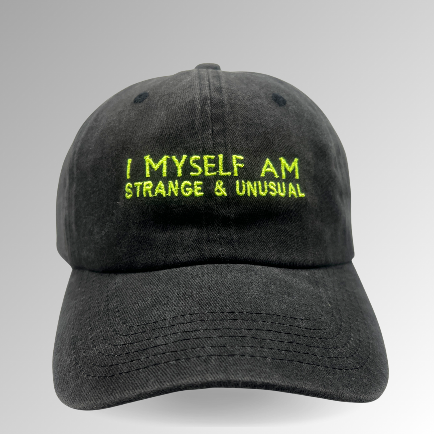 "I Myself Am Strange & Unusual" Hat / Horror Embroidered Hat / Beetlejuice Hat
