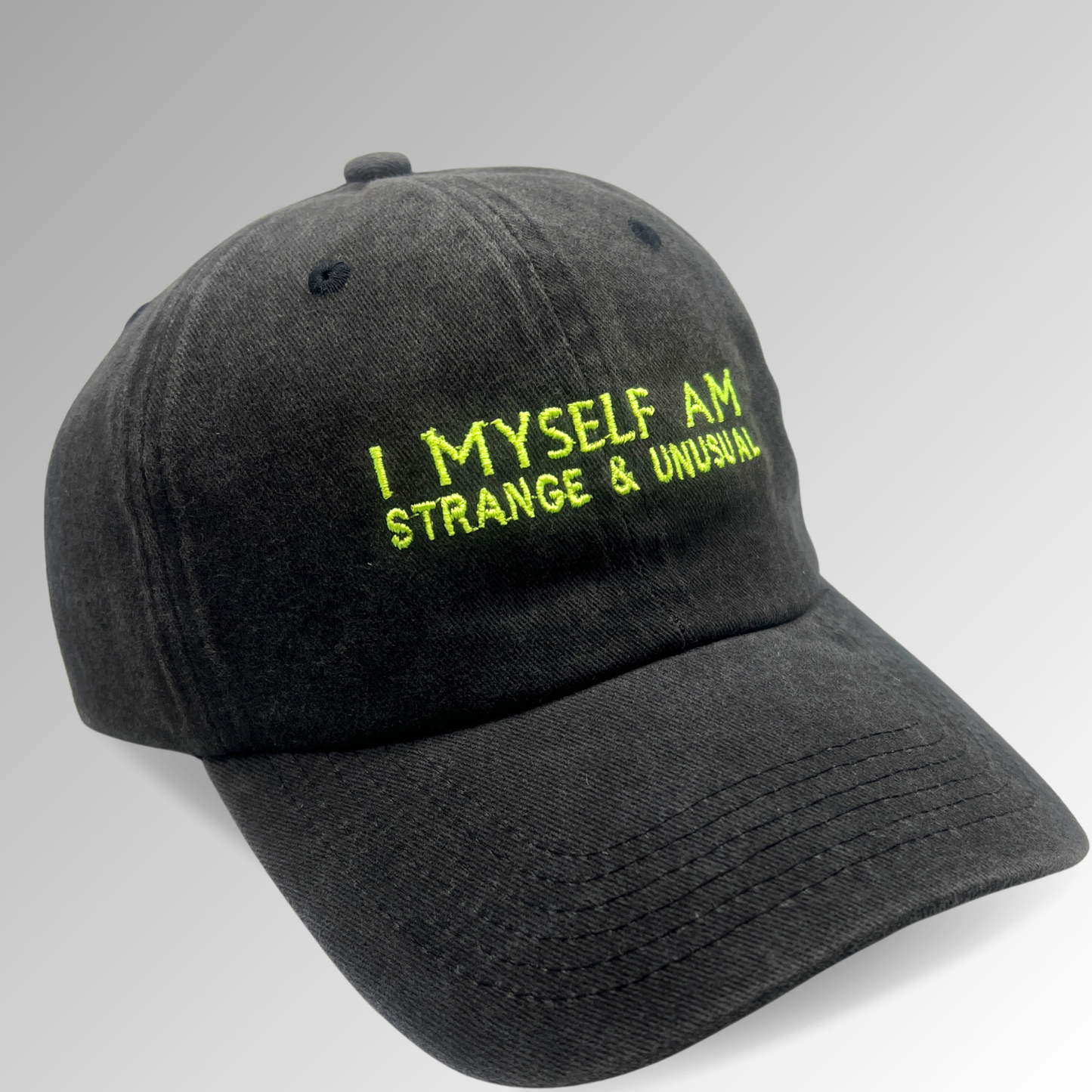 "I Myself Am Strange & Unusual" Hat / Horror Embroidered Hat / Beetlejuice Hat
