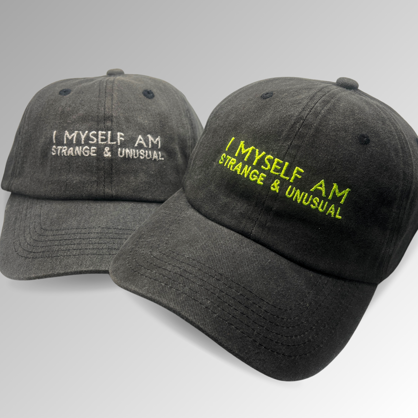 "I Myself Am Strange & Unusual" Hat / Horror Embroidered Hat / Beetlejuice Hat