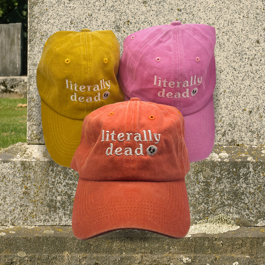 "Literally Dead" Hat / Skull hat / Halloween Embroidered Hat