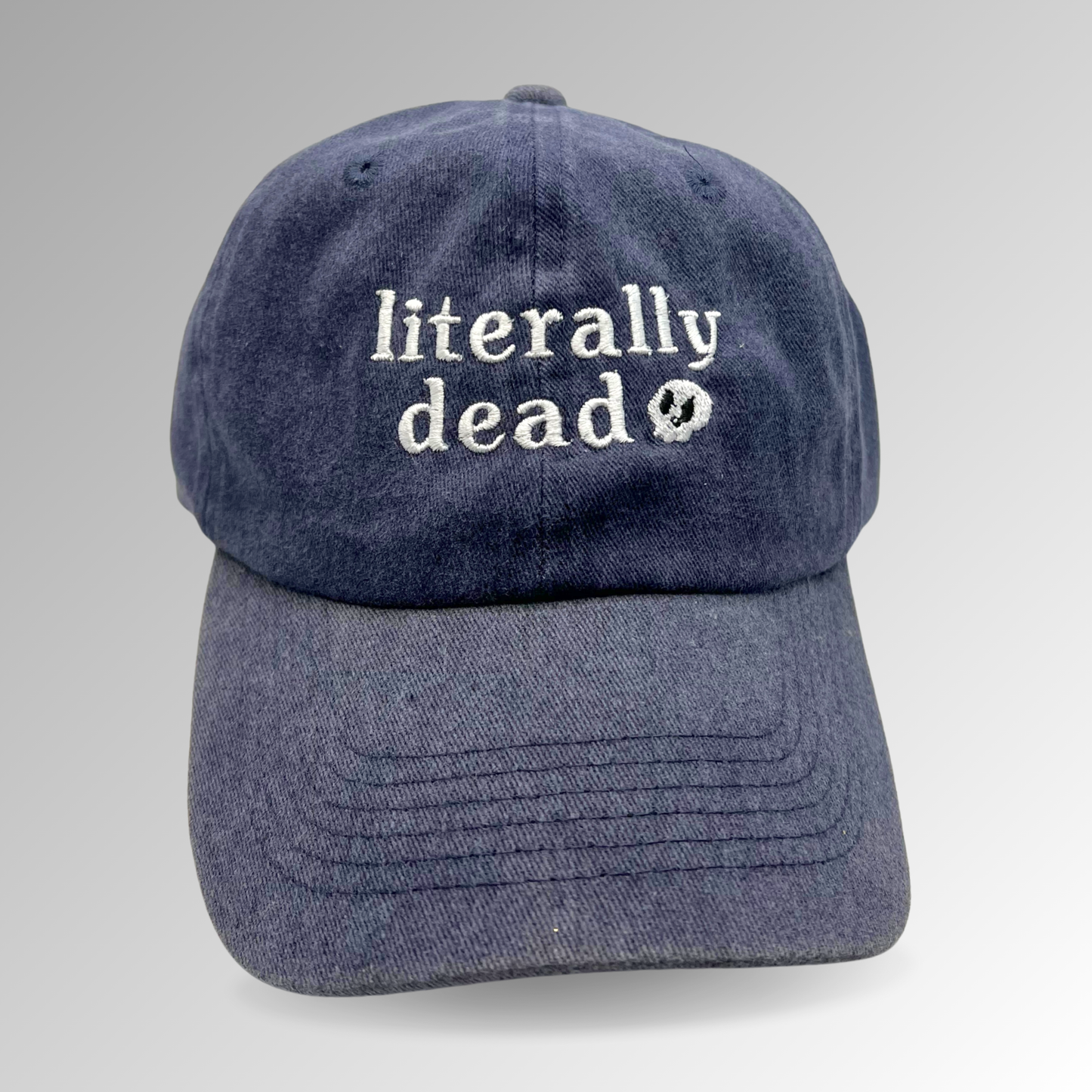 "Literally Dead" Hat / Skull hat / Halloween Embroidered Hat